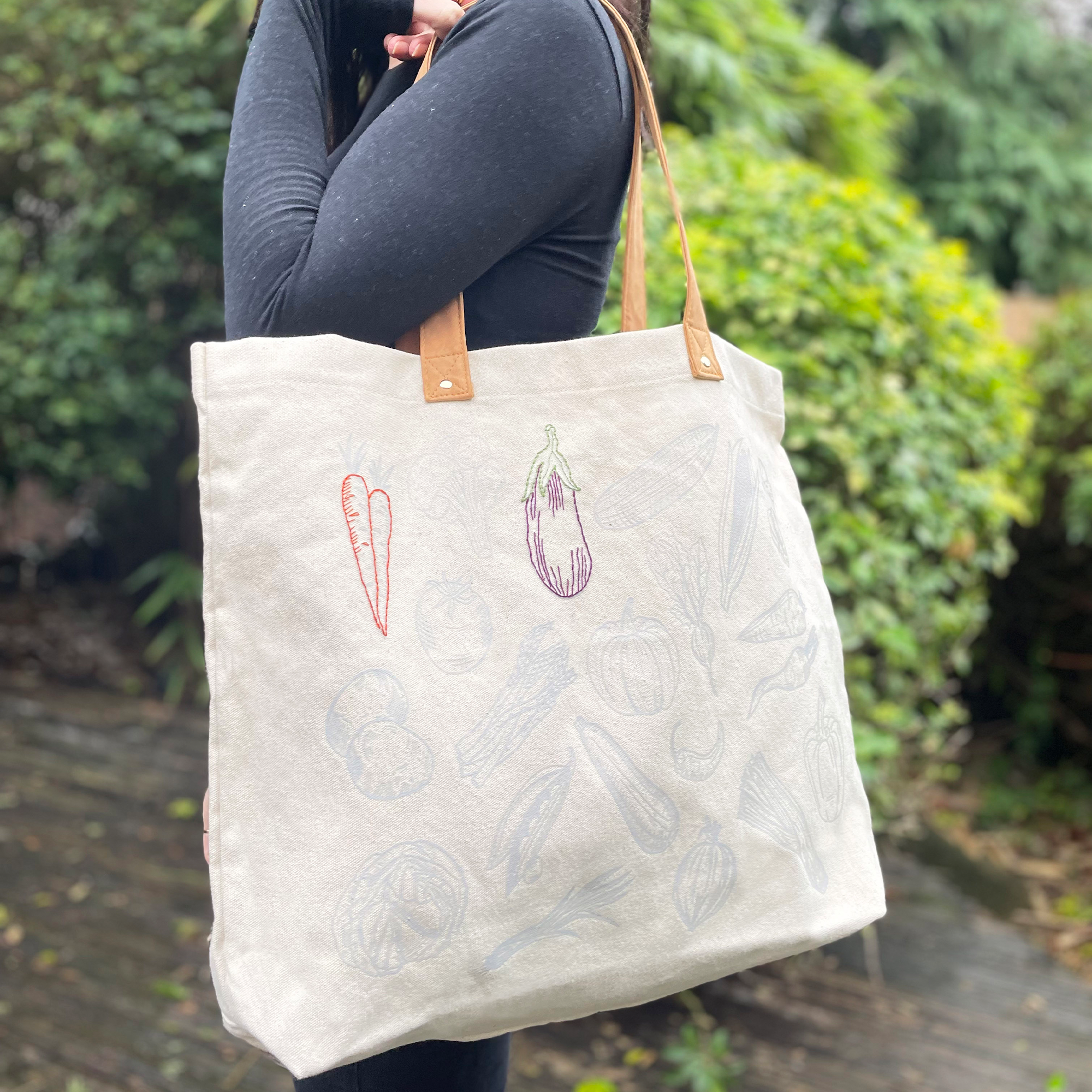 Stitch Your Vegetables Tote Bag