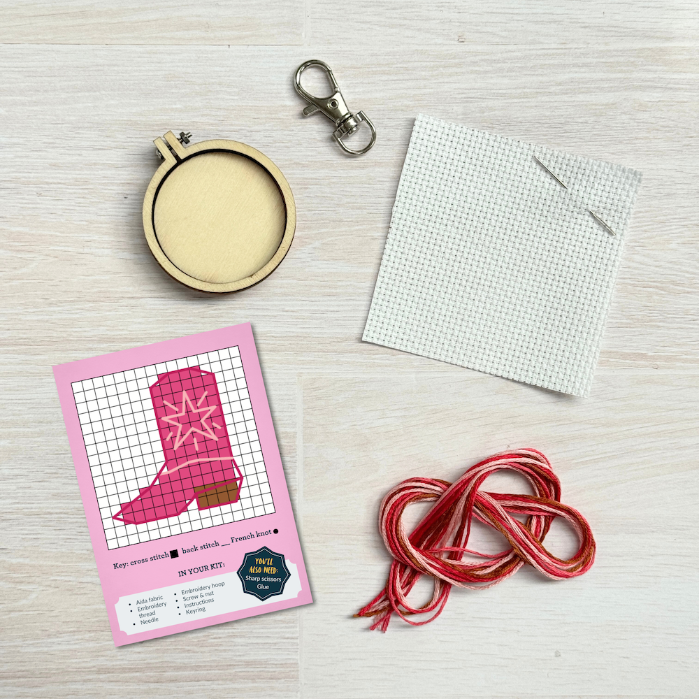 Welcome to The Pink Pony Club Boot Matchbox Cross Stitch Kit