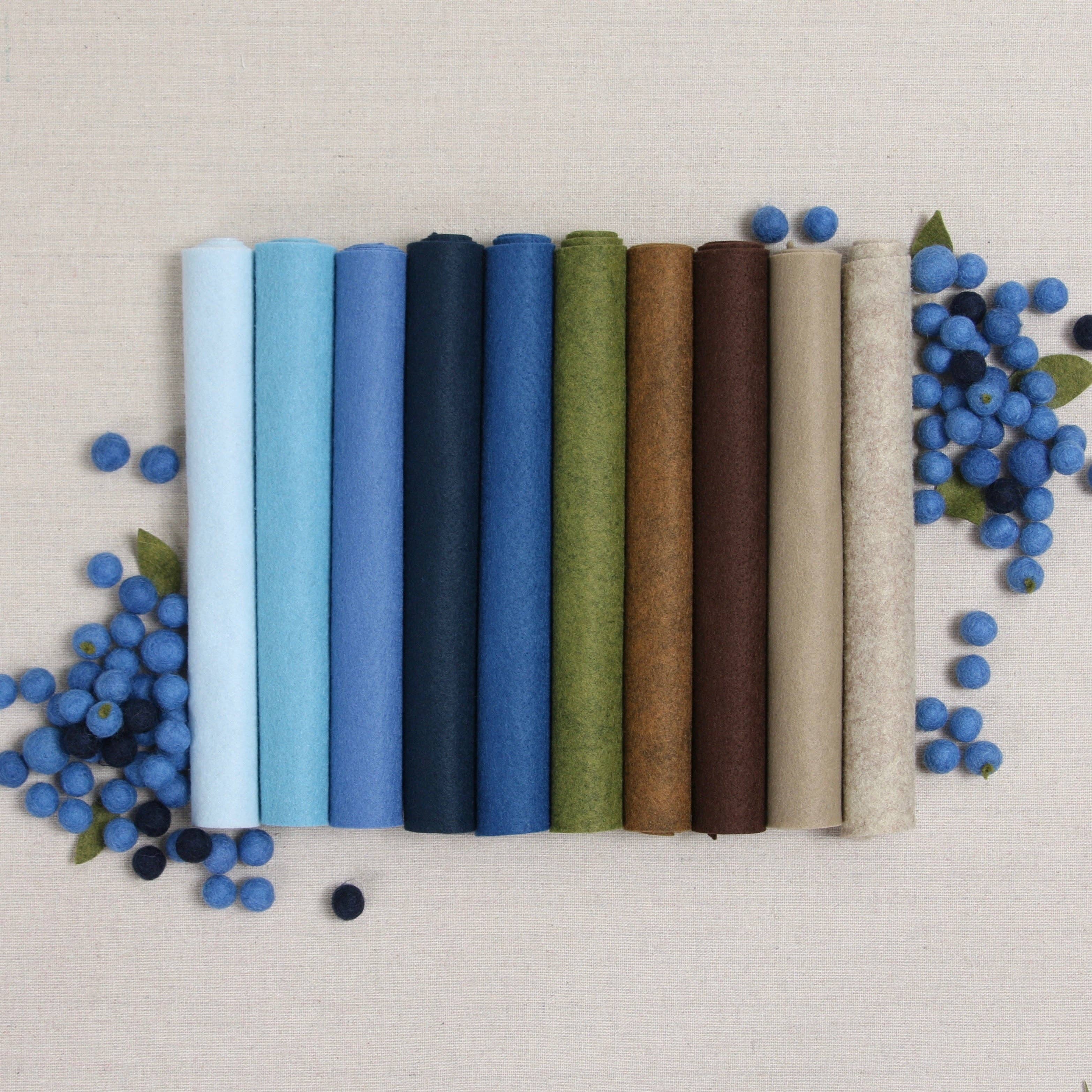 Wool Felt Sheets, Blueberry Hill