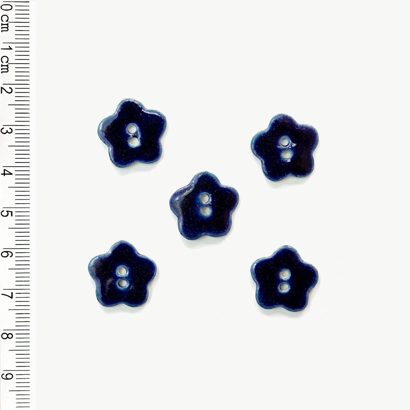 Navy Flower Ceramic Buttons
