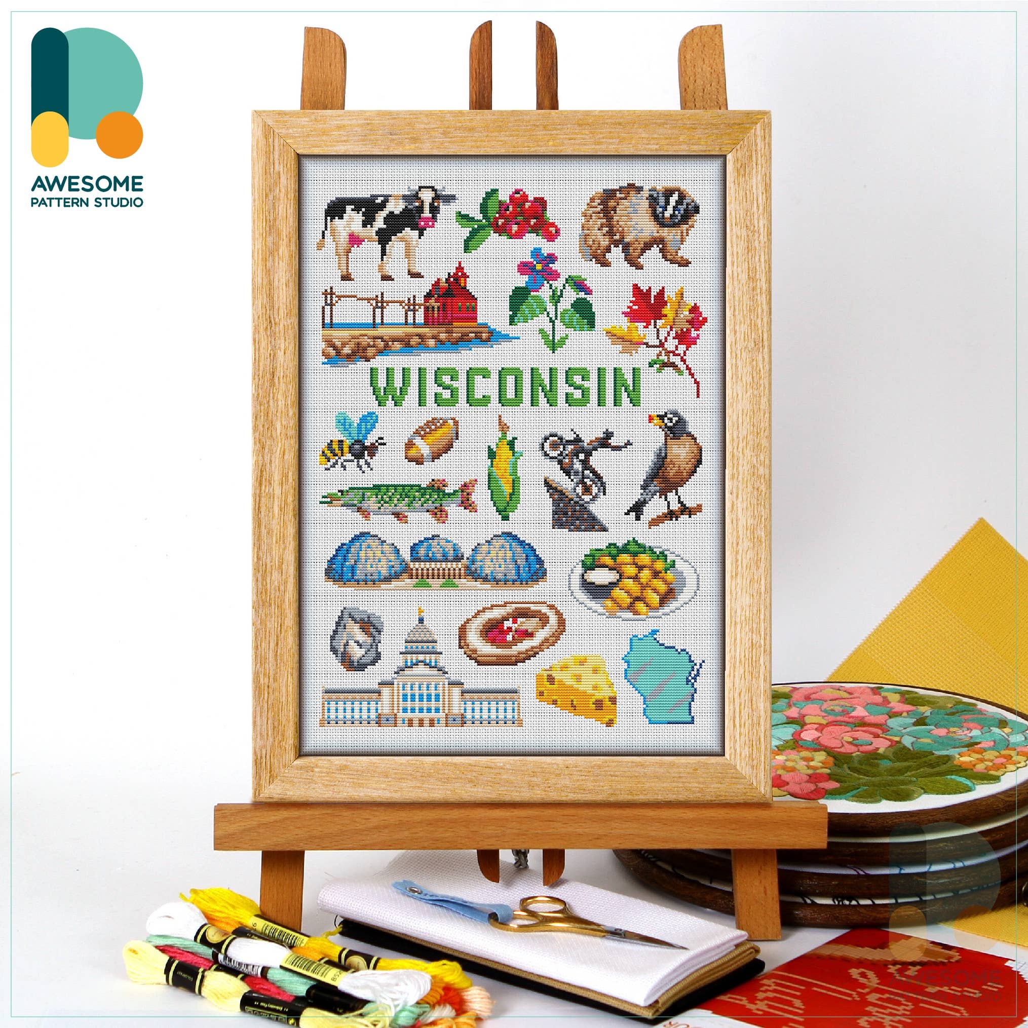 CS1928 Wisconsin Collection, Counted Cross Stitch Kit