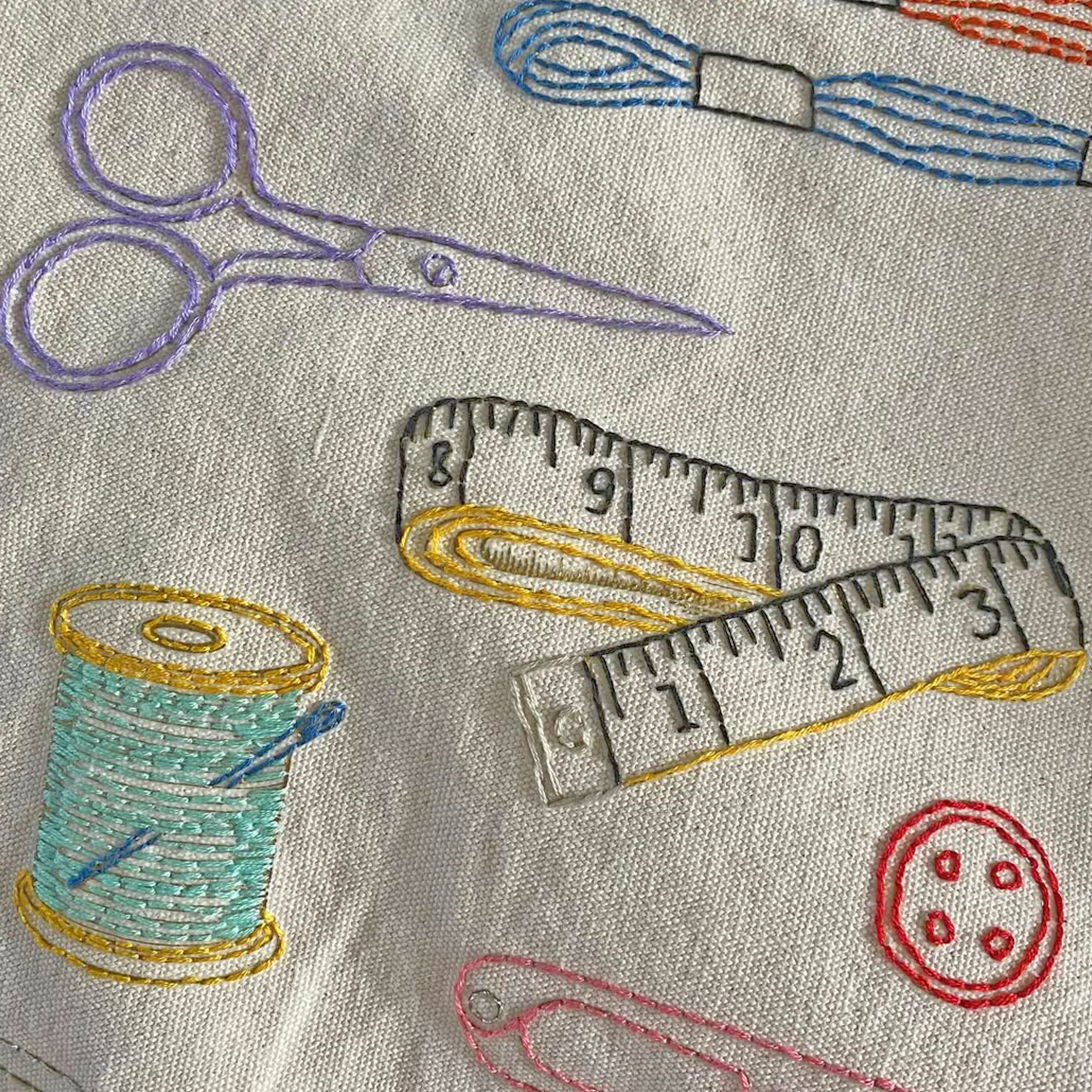 Stitch Your Craft Tools Tote Bag- Embroidery Kit project bag