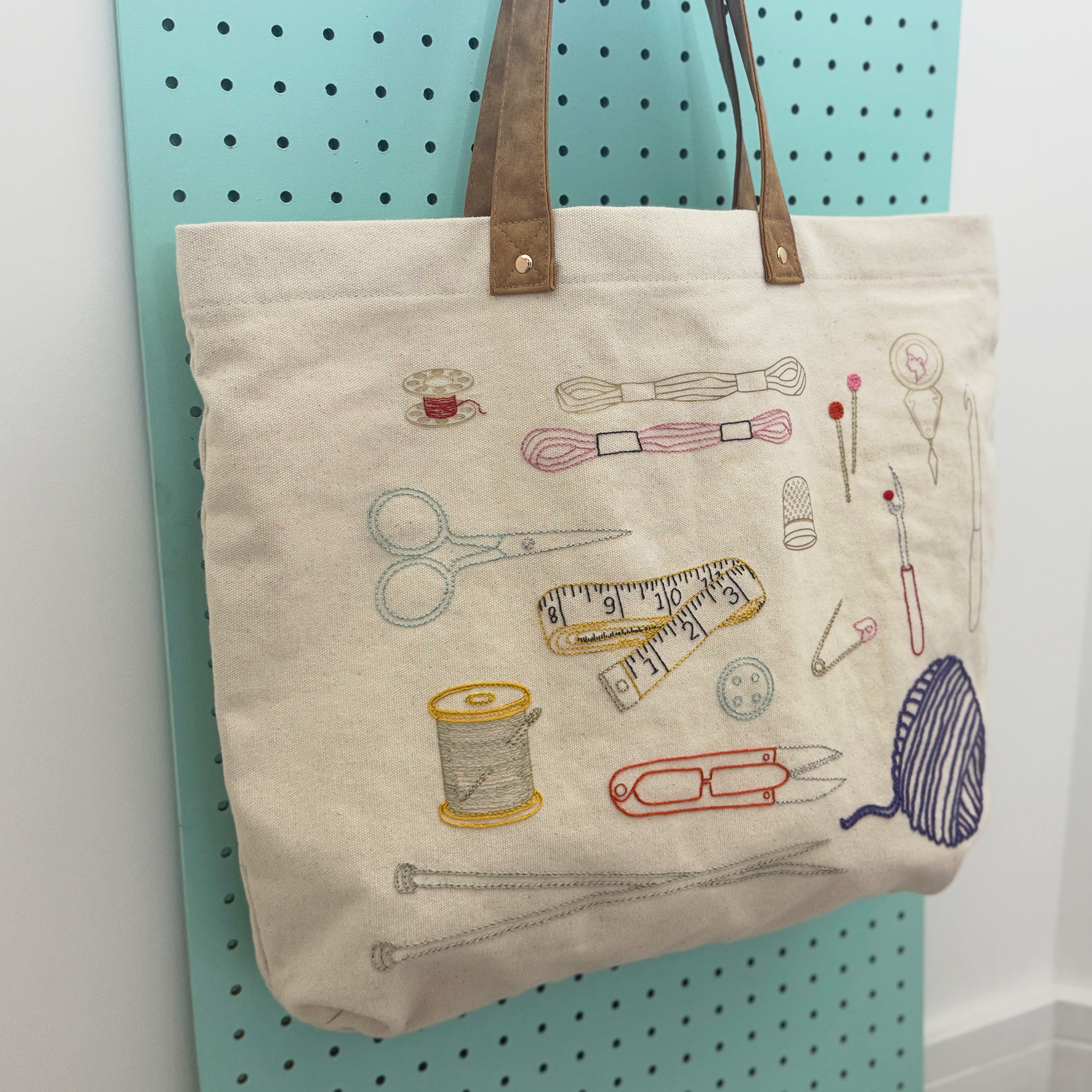 Stitch Your Craft Tools Tote Bag- Embroidery Kit project bag
