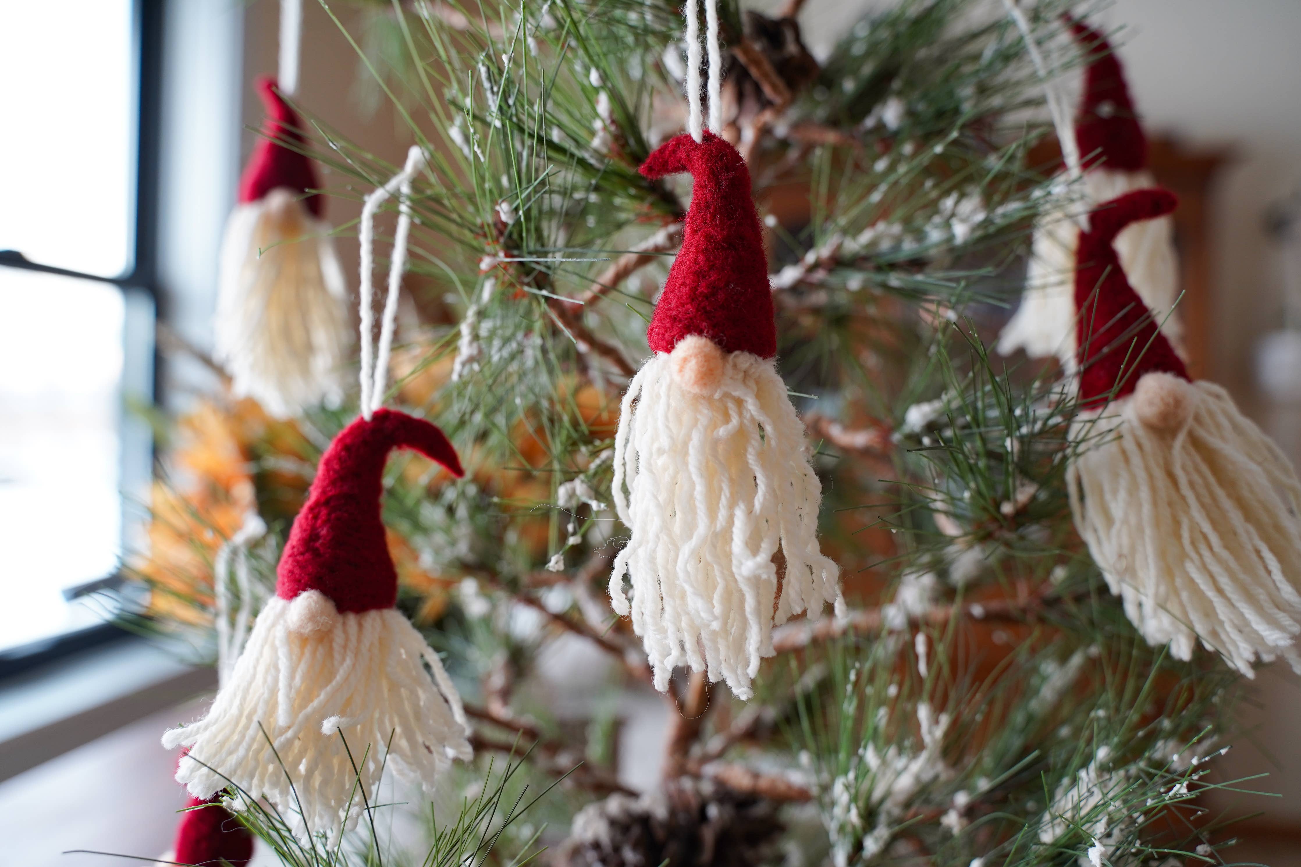 Gnome Ornaments Needle Felting Kit (makes 3 ornaments)