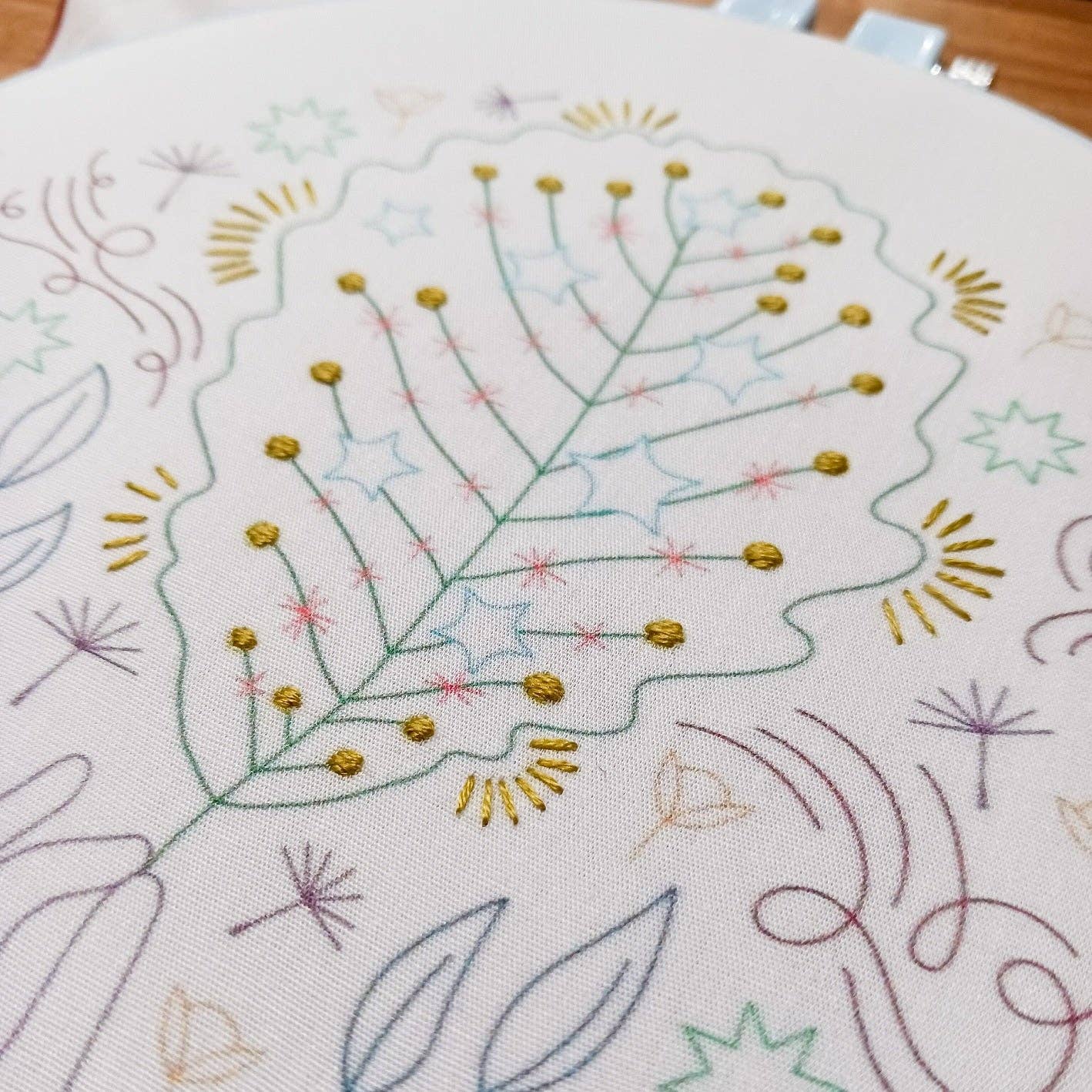 Cozy Blue Autumn embroidery kit