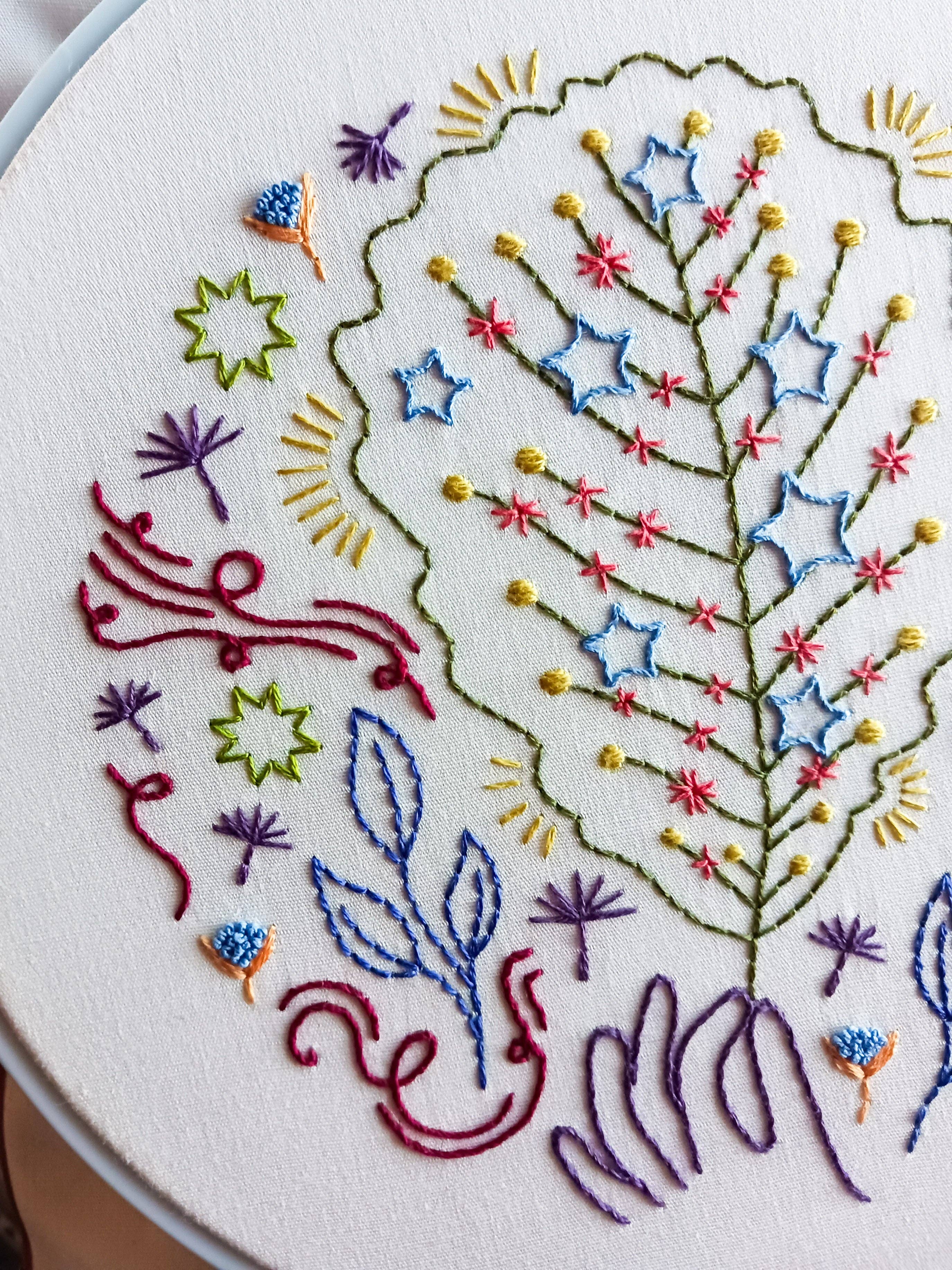 Cozy Blue Autumn embroidery kit