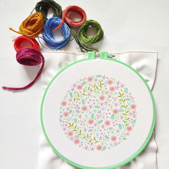 Cozy Blue Wildflower embroidery kit