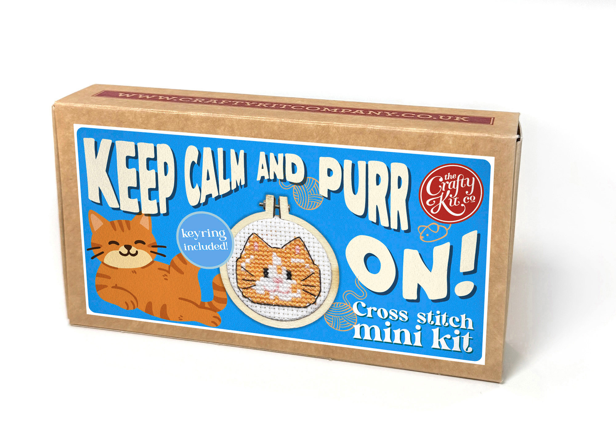 Keep Calm and Purr On! Mini Matchbox Cross Stitch Kit