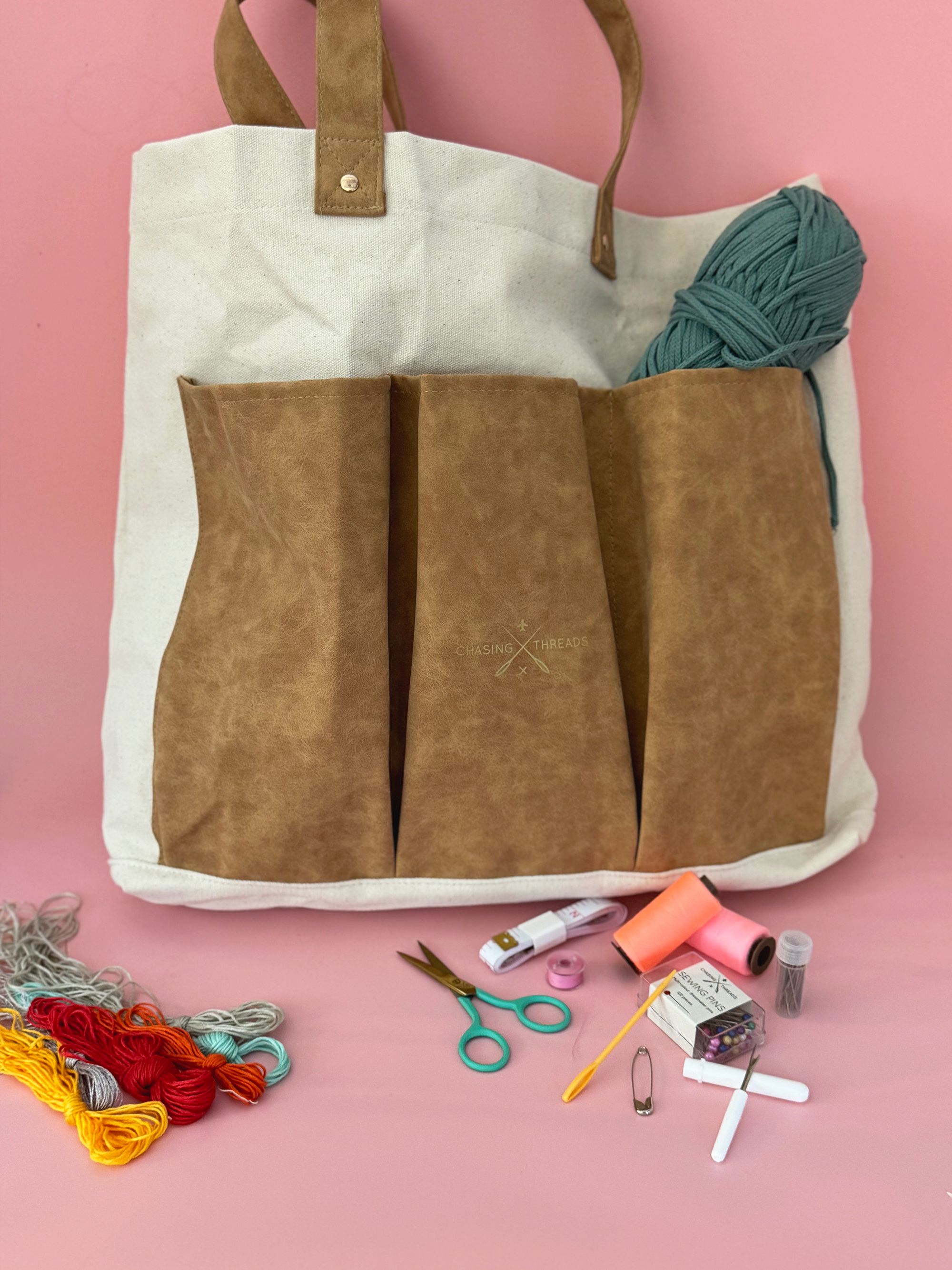Stitch Your Craft Tools Tote Bag- Embroidery Kit project bag