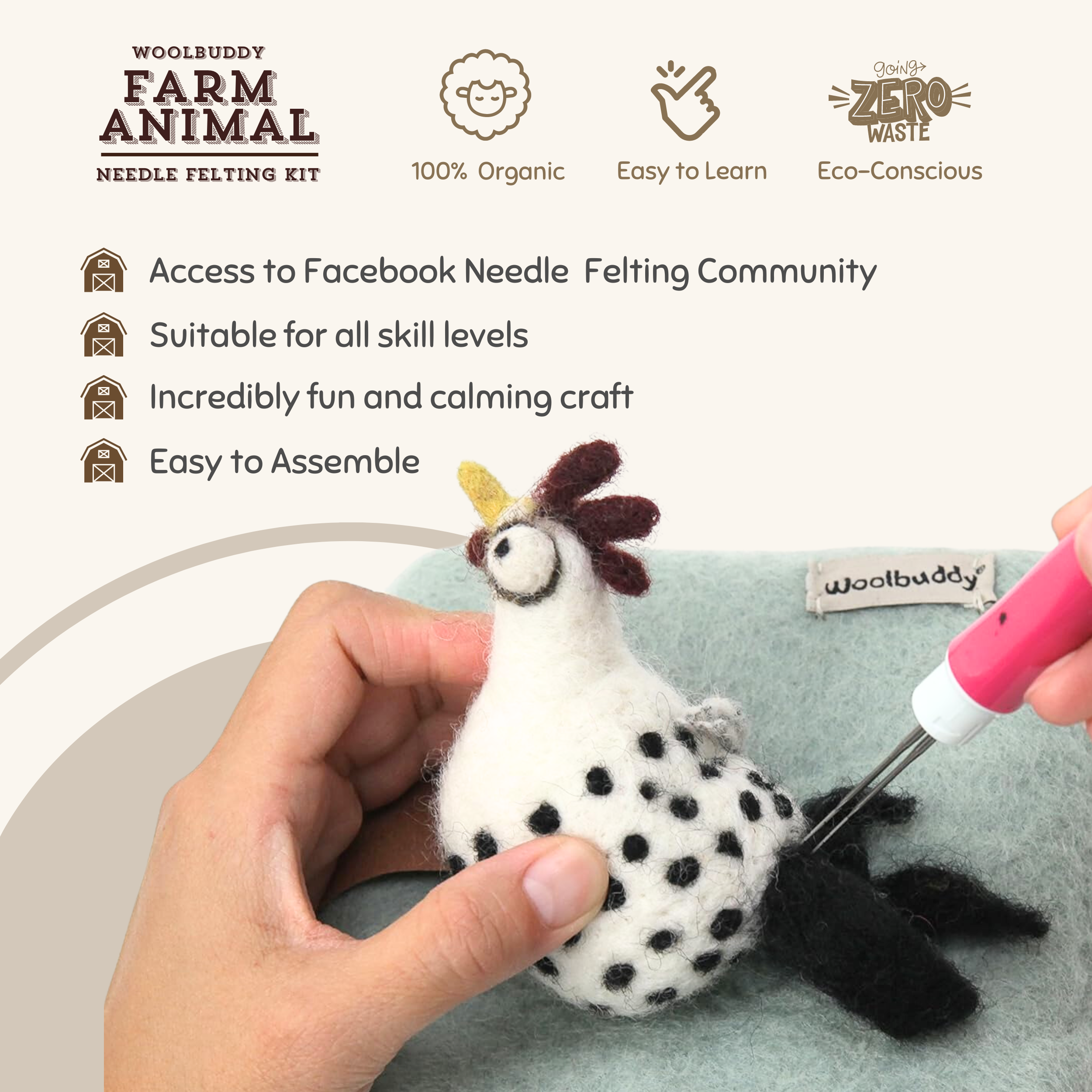 Woolbuddy Needle Felting Farm Collection Kit