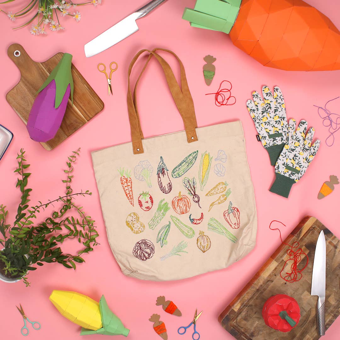 Stitch Your Vegetables Tote Bag