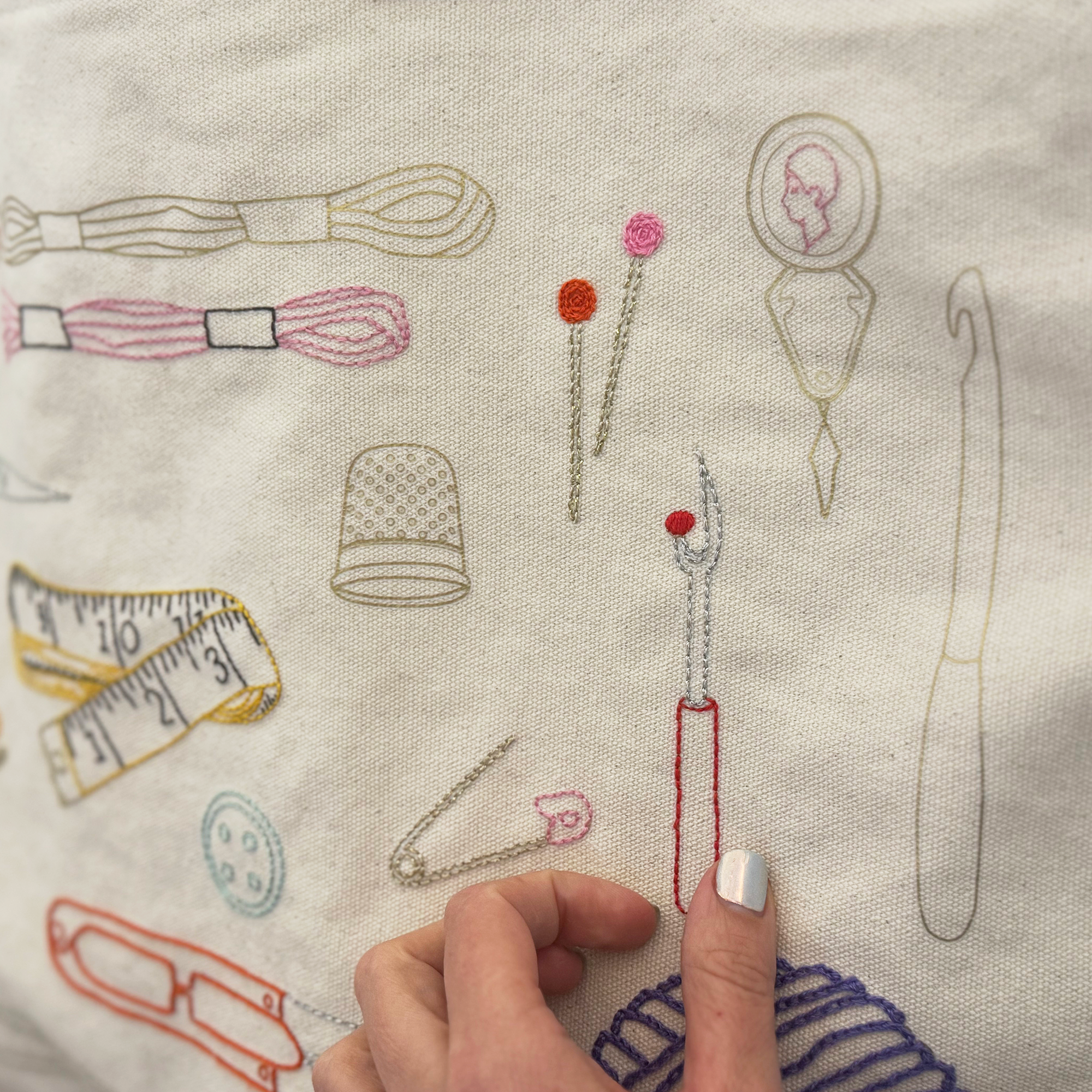 Stitch Your Craft Tools Tote Bag- Embroidery Kit project bag