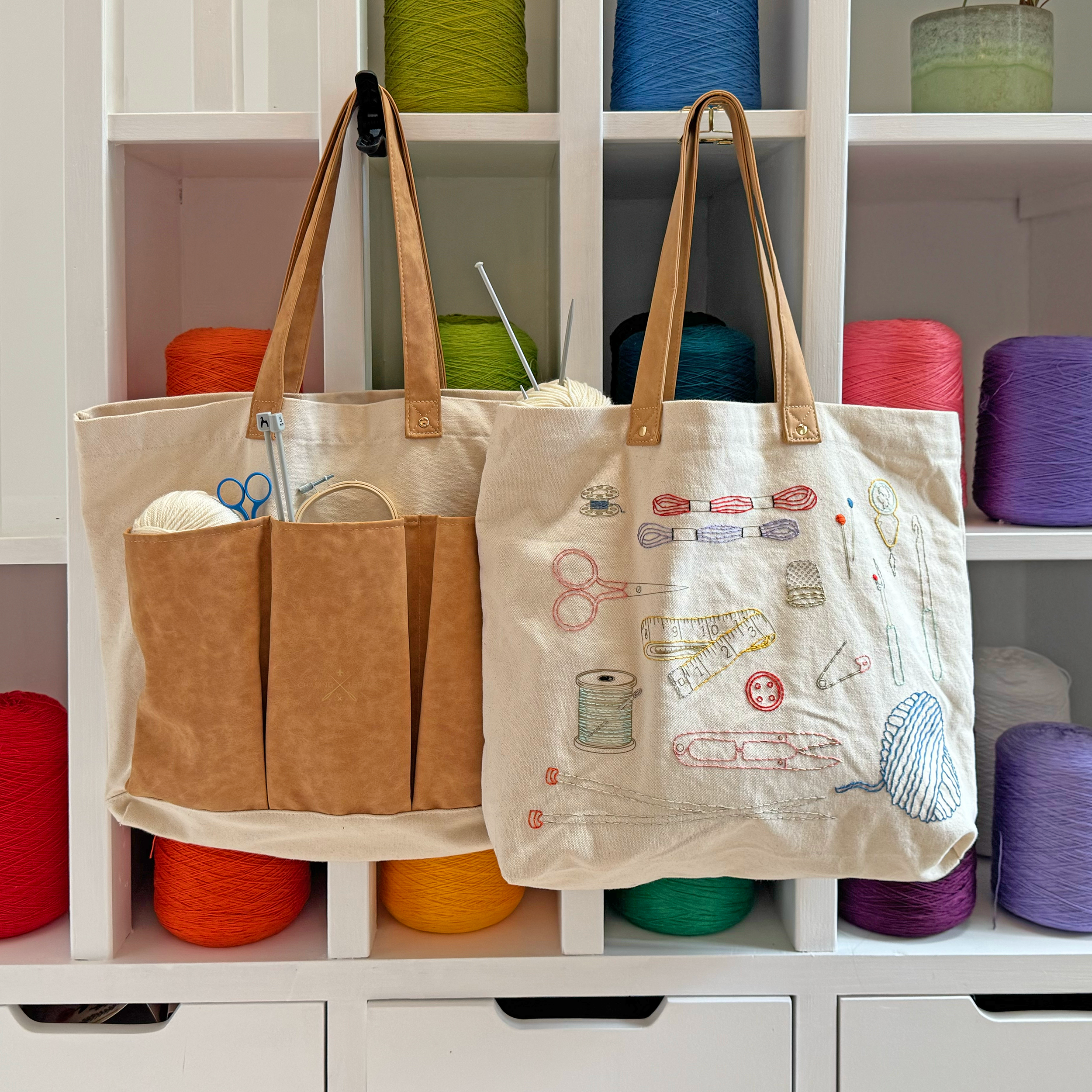 Stitch Your Craft Tools Tote Bag- Embroidery Kit project bag
