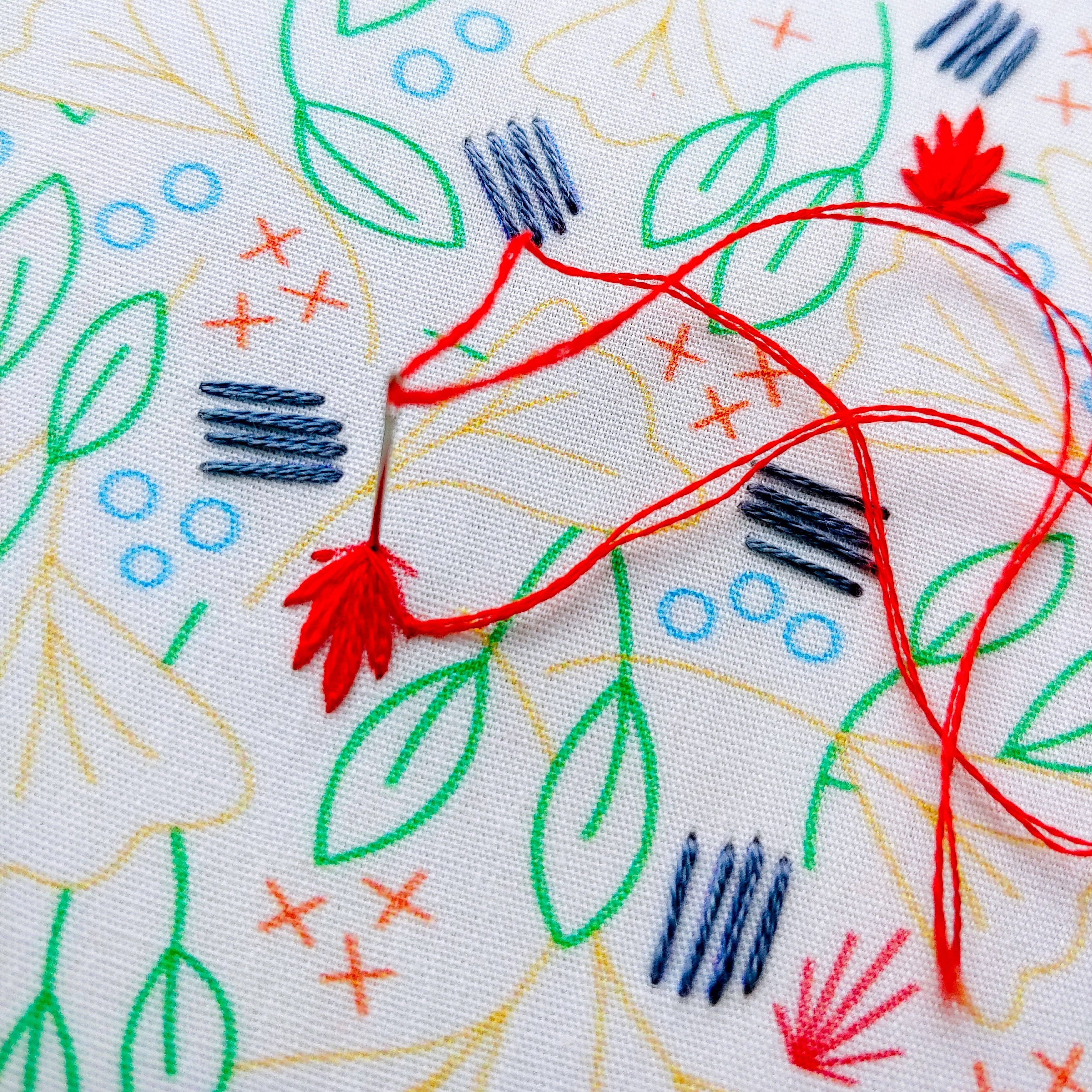Cozy Blue Forest floor embroidery kit