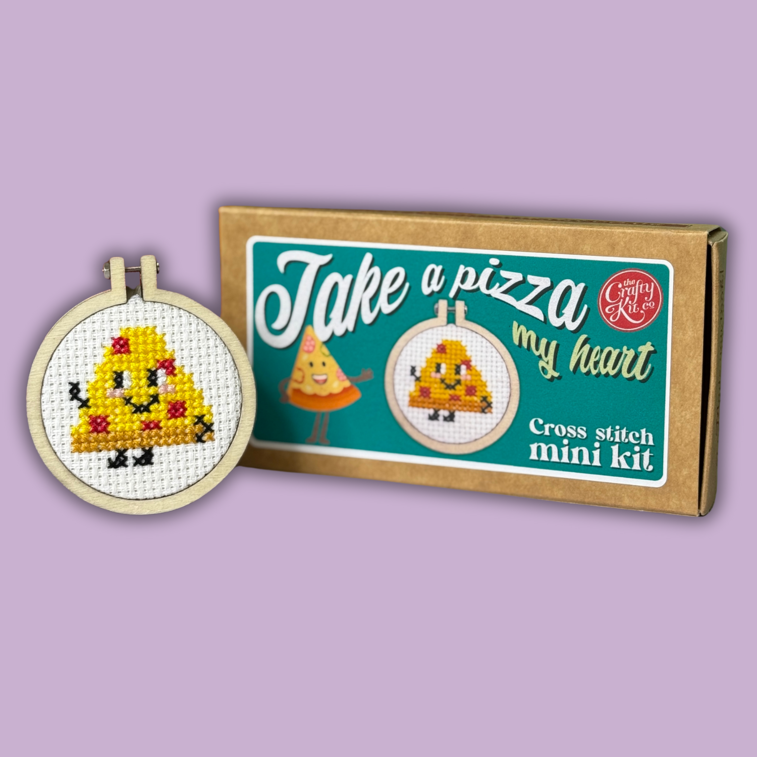 'Take A Pizza My Heart' Mini Matchbox Cross Stitch Kit
