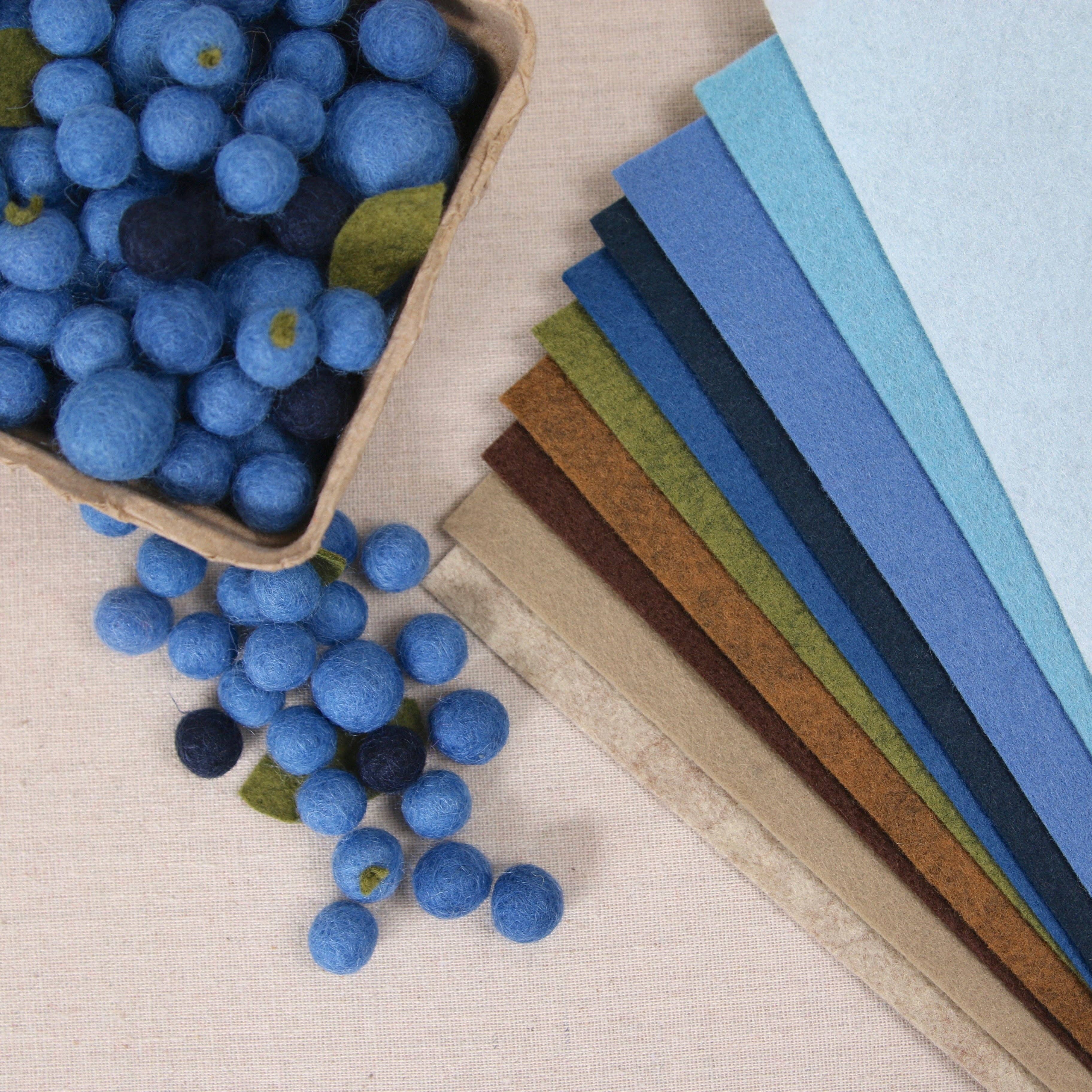 Wool Felt Sheets, Blueberry Hill