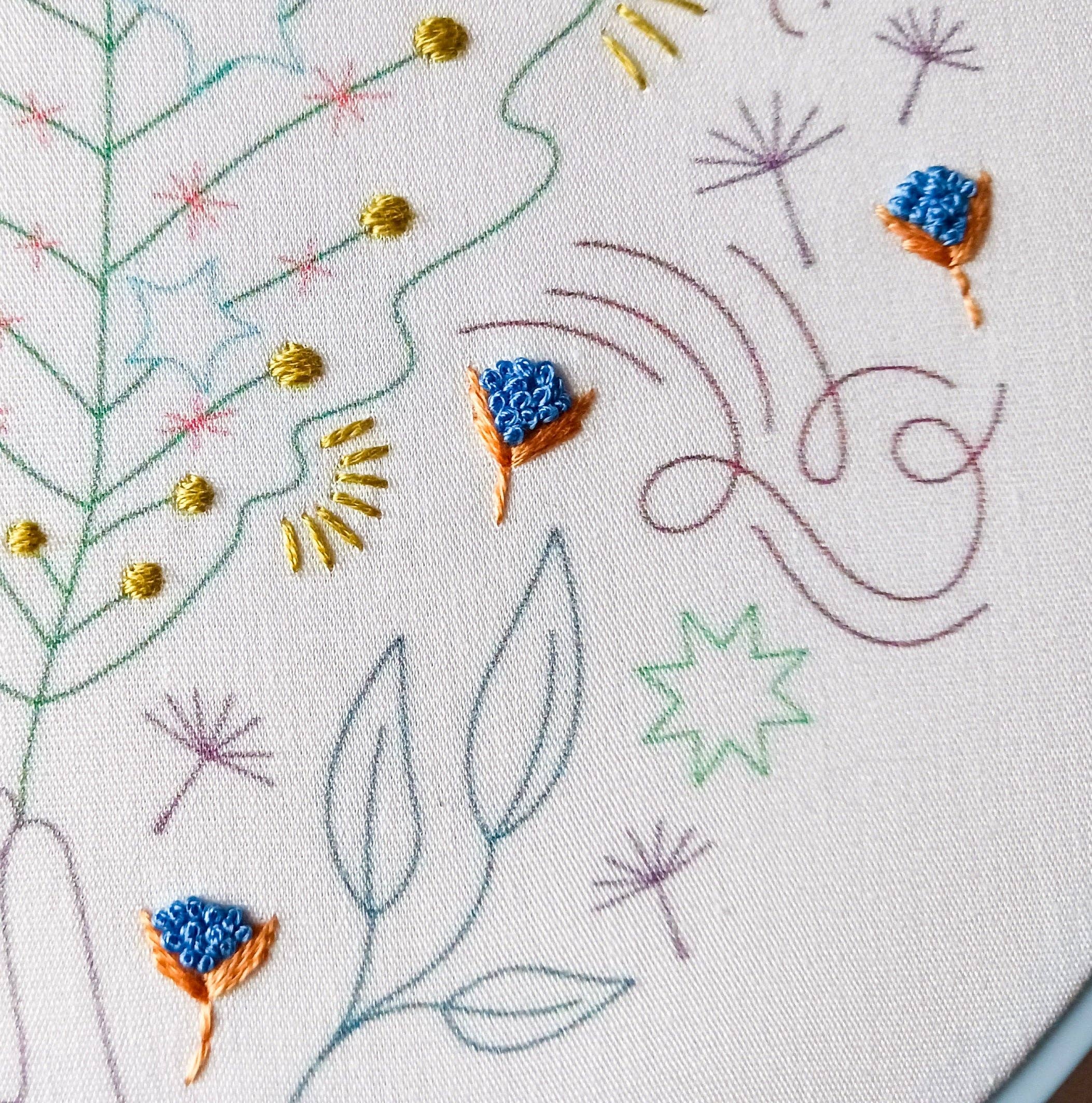Cozy Blue Autumn embroidery kit