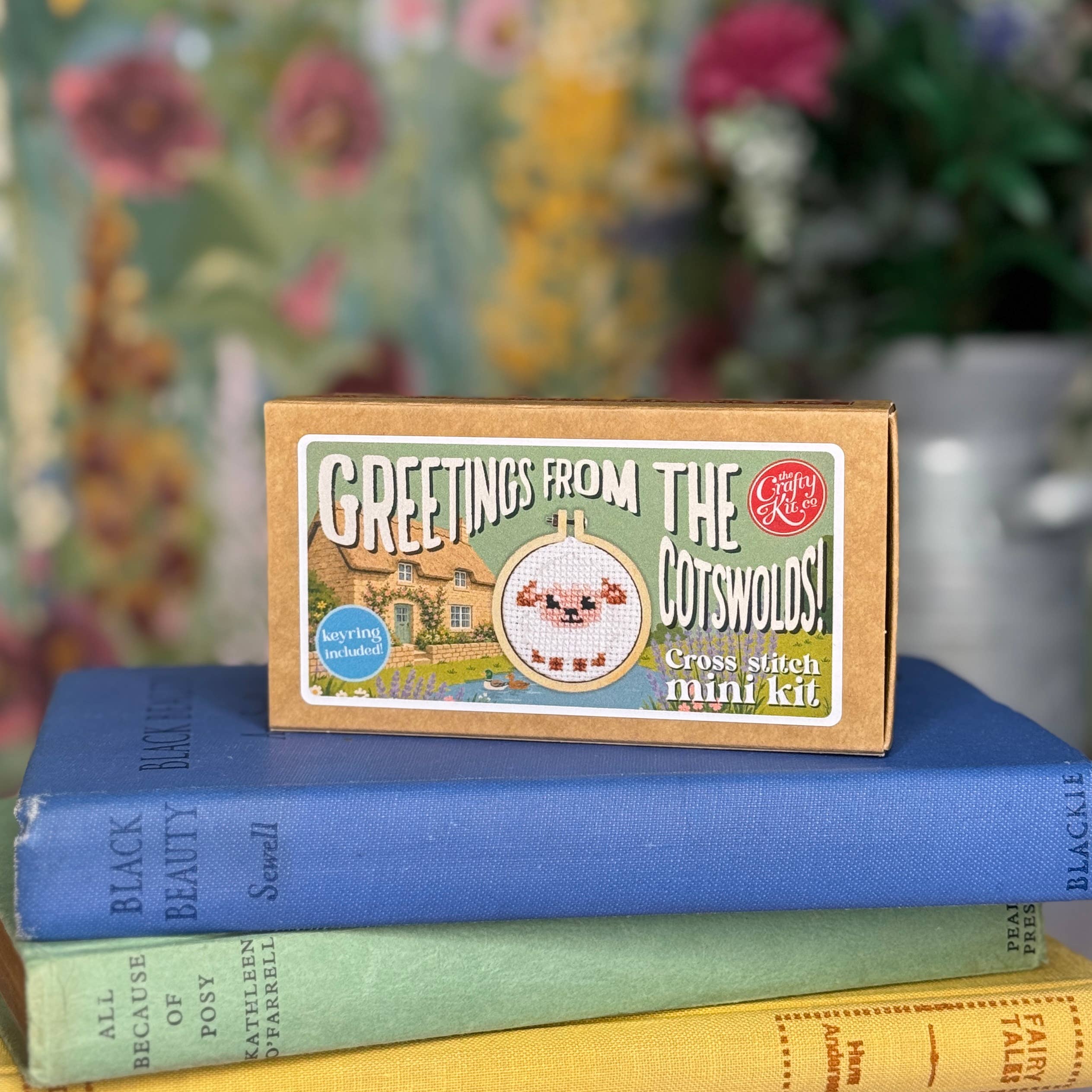 Greetings from Cotswolds! (Sheep) Matchbox Cross Stitch Kit
