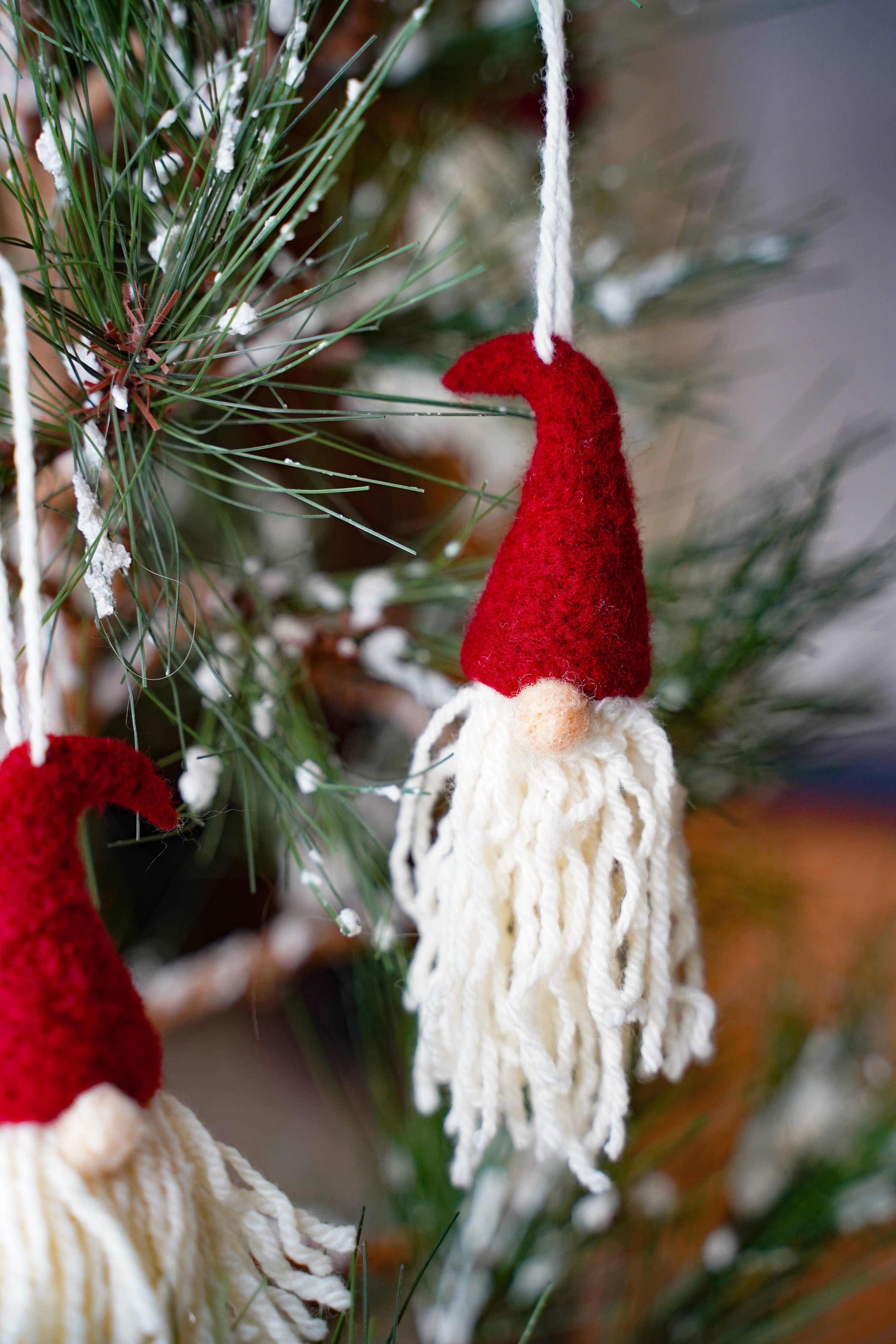 Gnome Ornaments Needle Felting Kit (makes 3 ornaments)