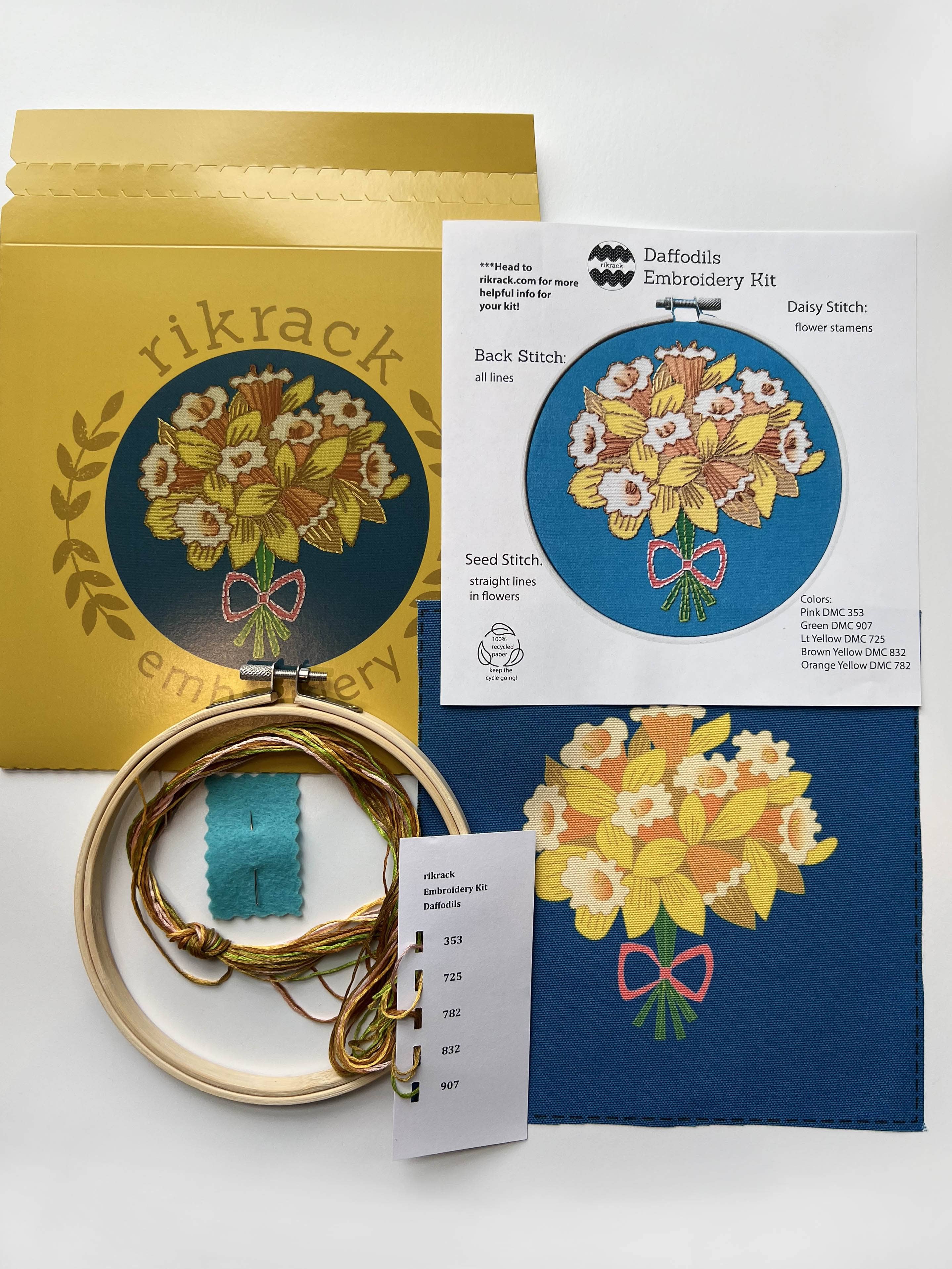 RikRack Daffodil Embroidery Kit