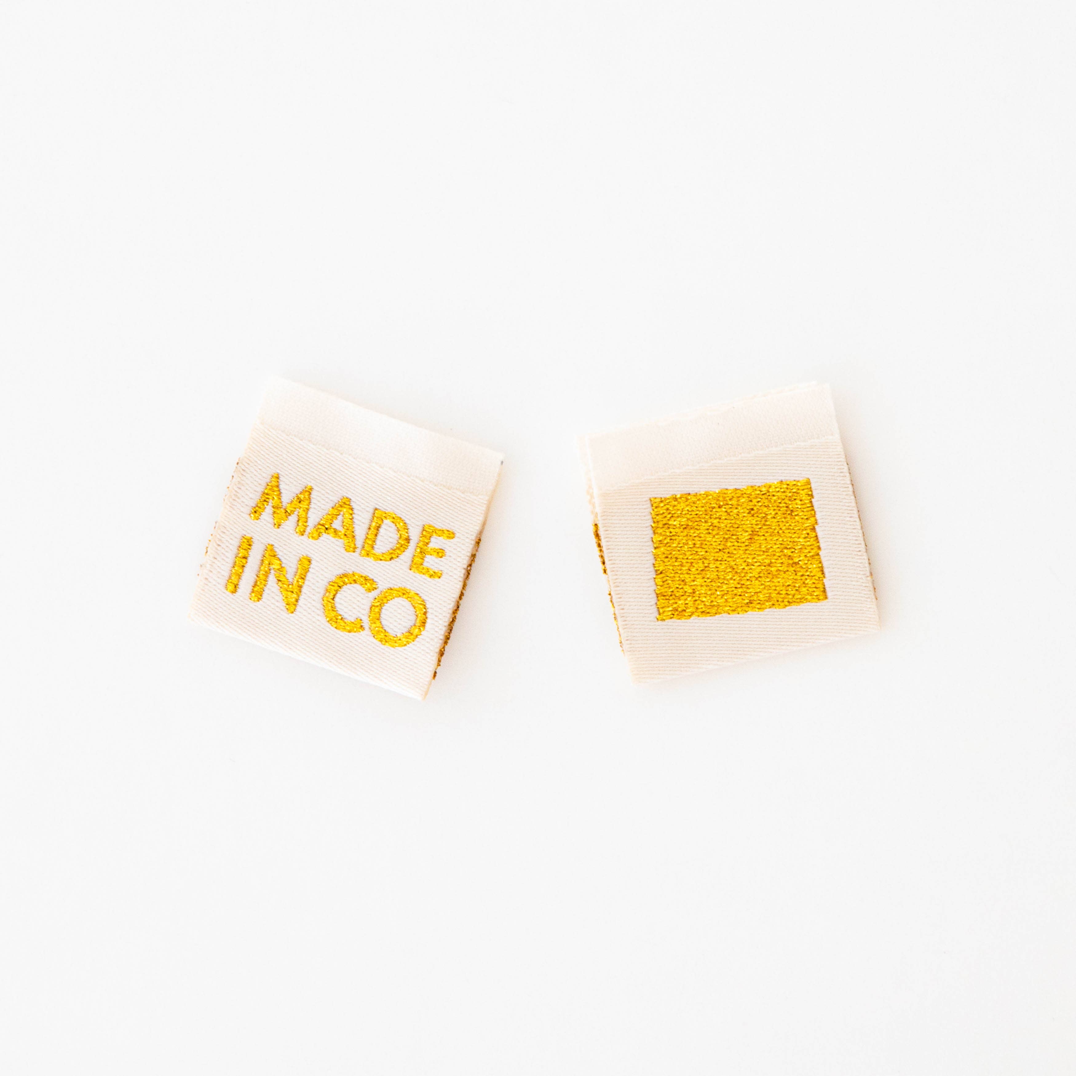 Made in My State Gold Woven Labels