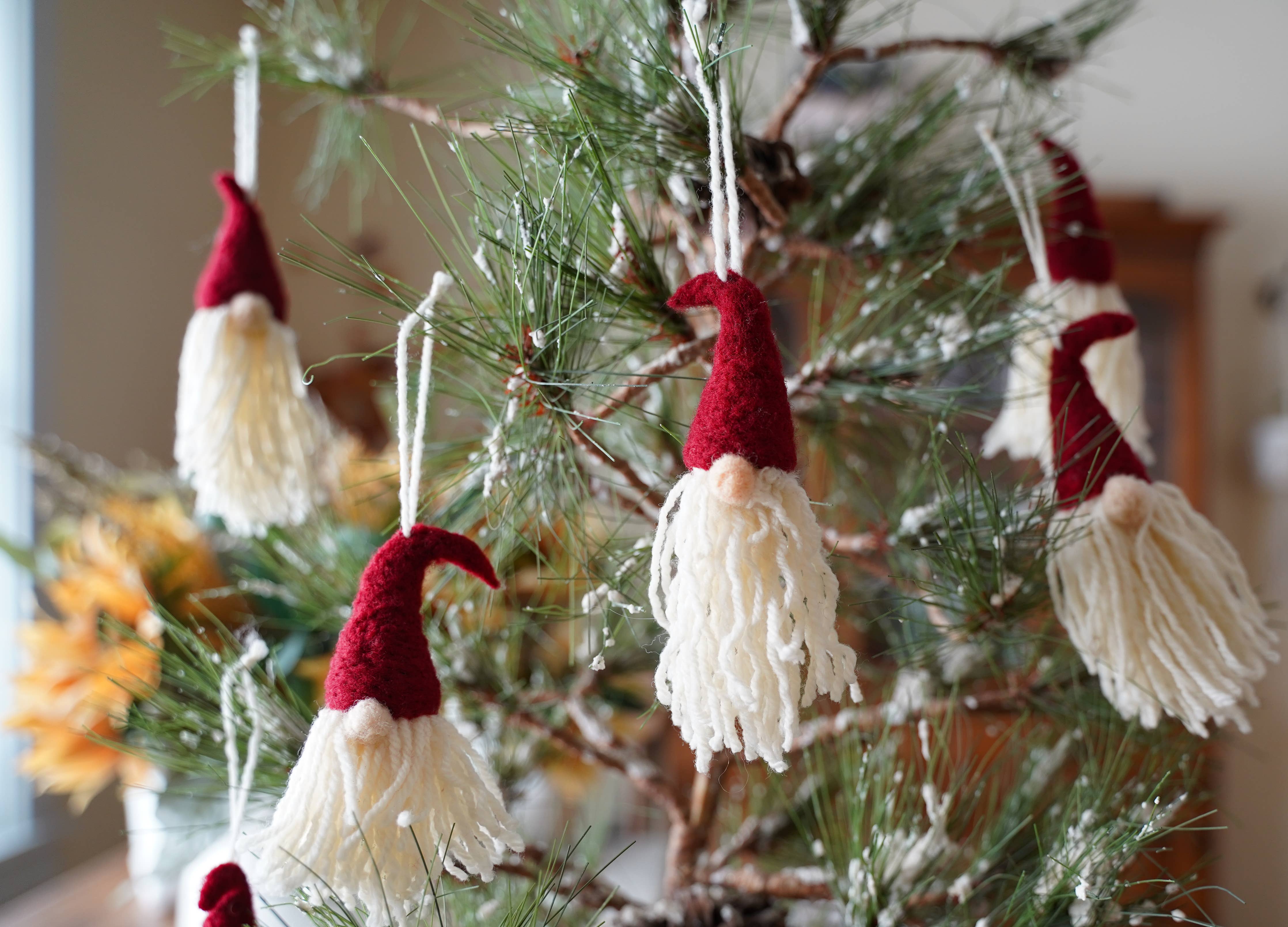 Gnome Ornaments Needle Felting Kit (makes 3 ornaments)