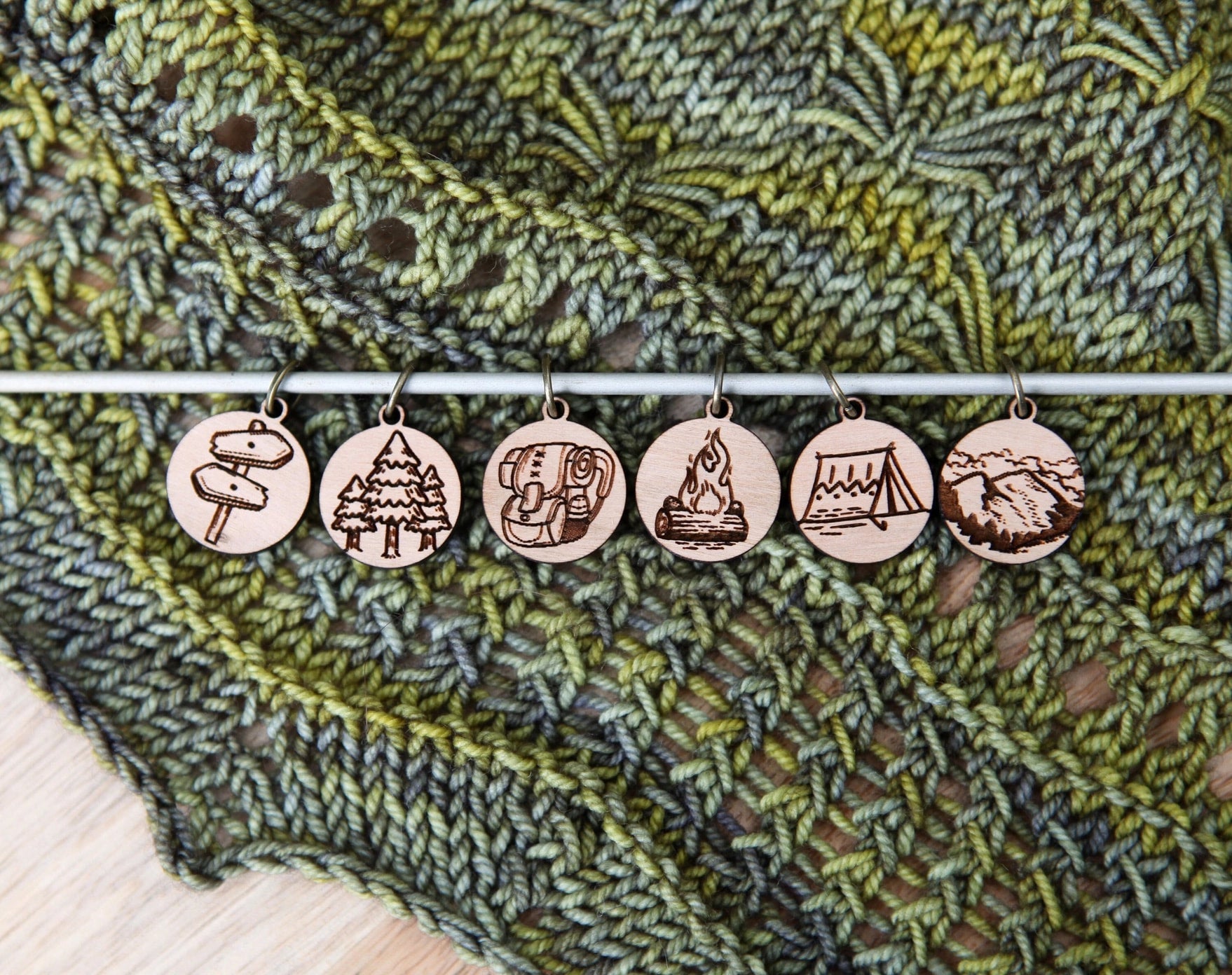 Sunrise Grove Wooden Knitting Stitch Markers