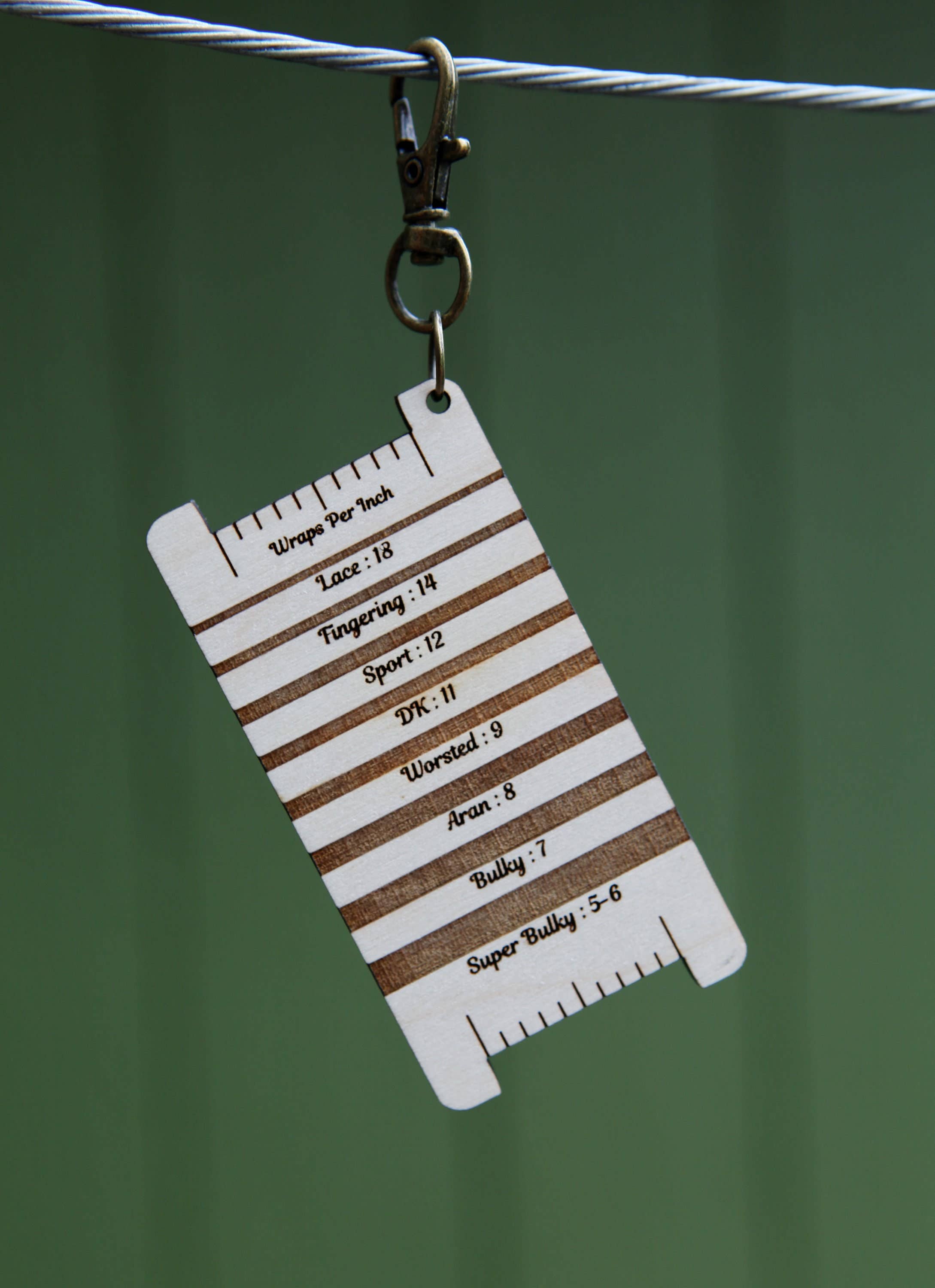 Dandelion Spinners WPI Gauge Tool in Walnut or Maple Wood