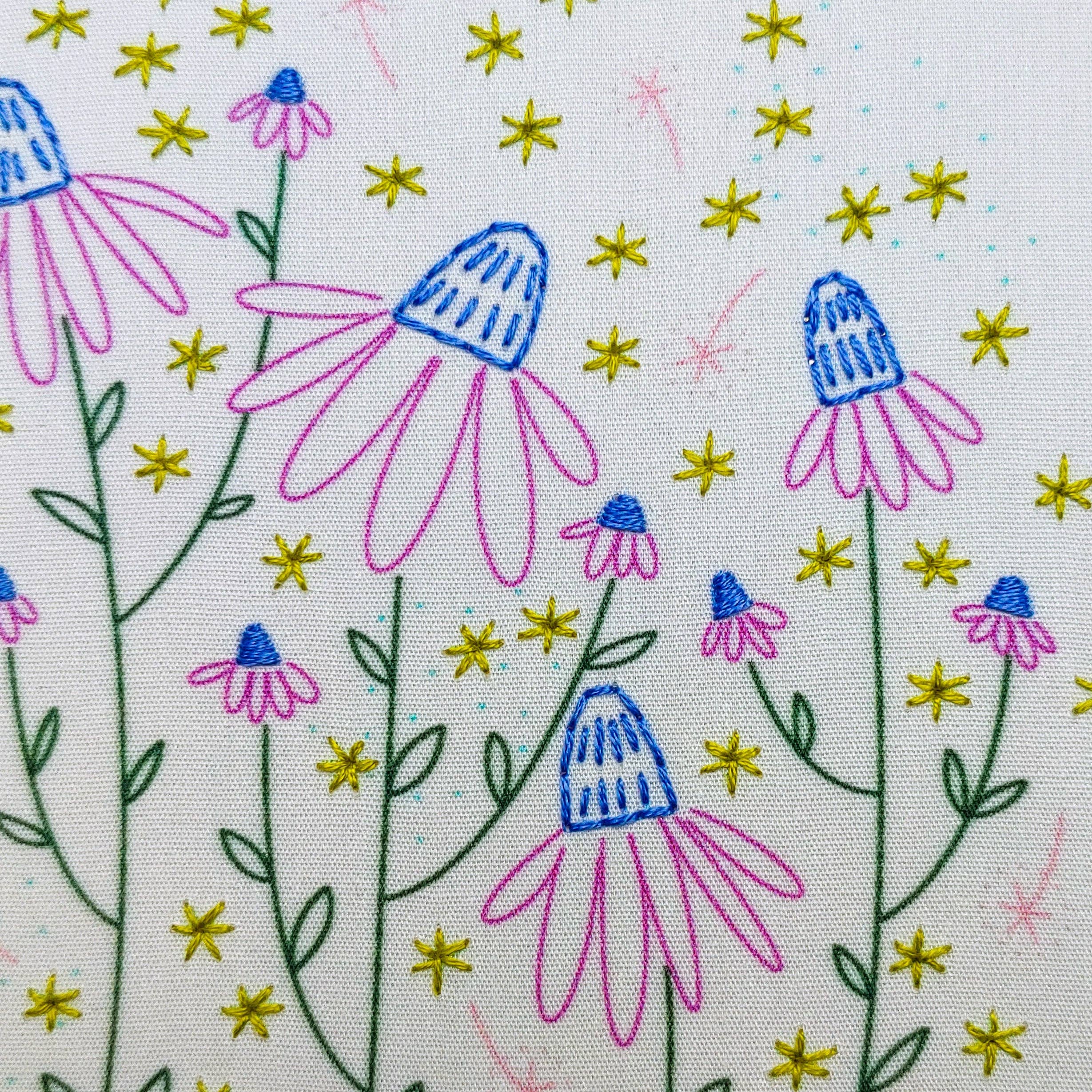 Coneflower magic embroidery kit