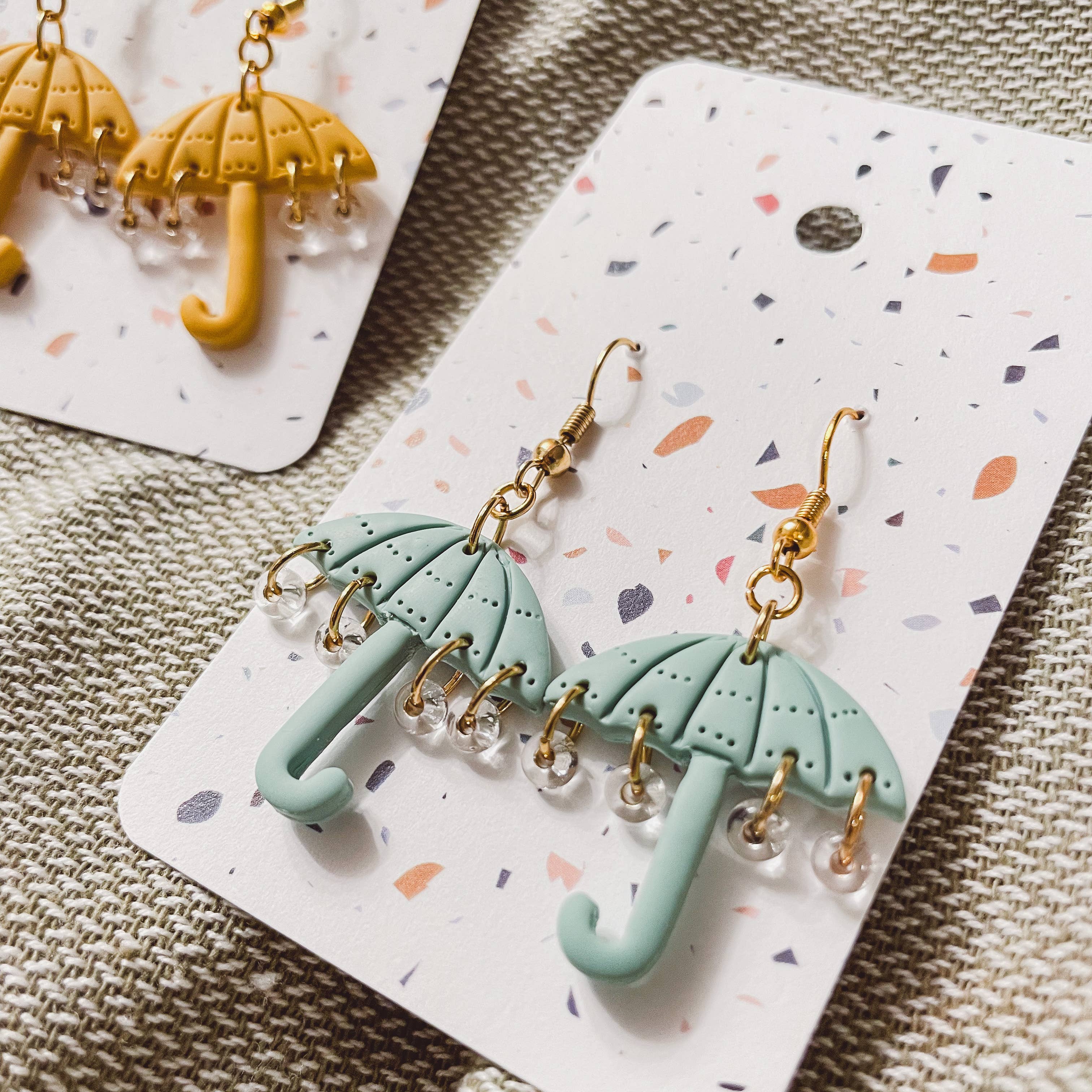 Umbrella with Raindrops Earrings