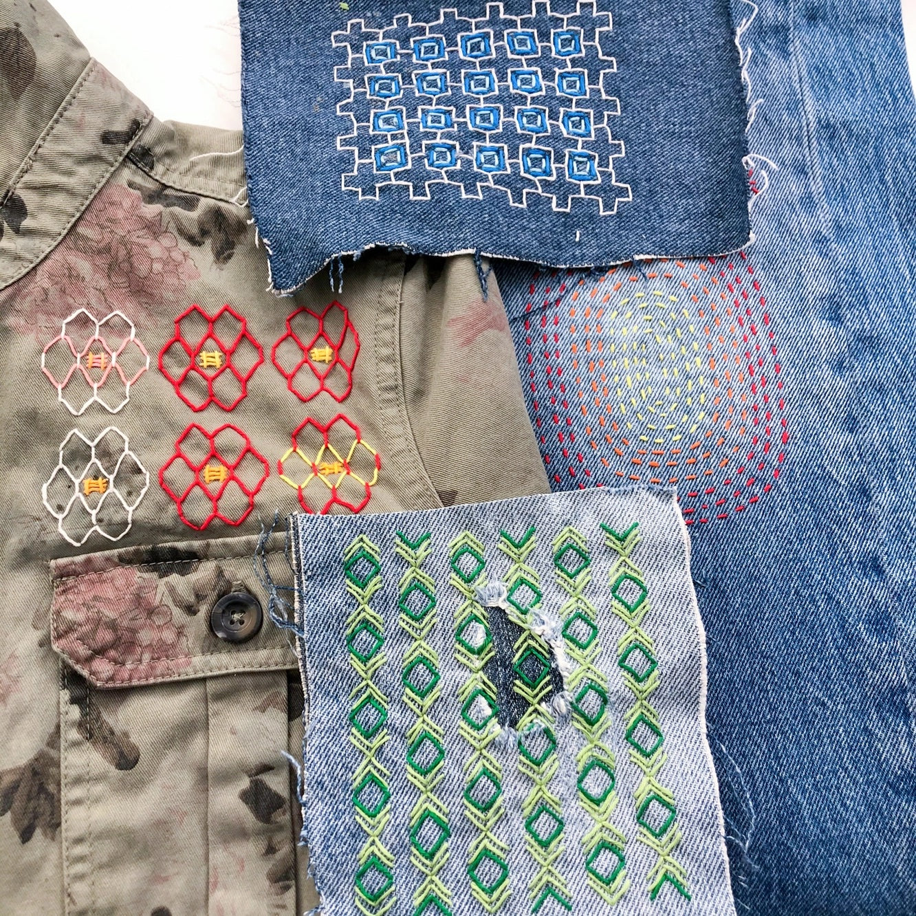 Wren Bird Arts Stick-on Mending Stitch Template Sets (assorted)