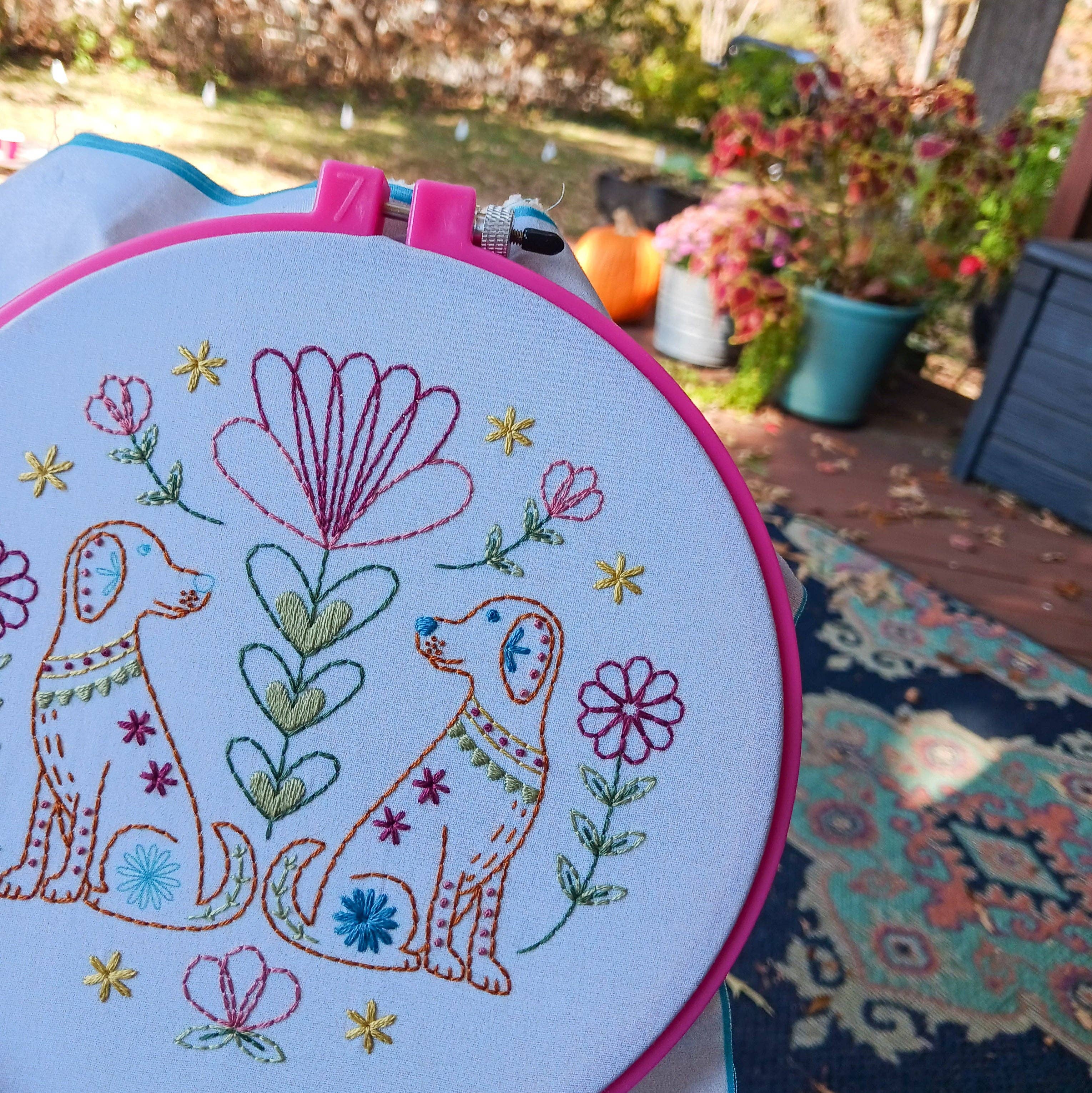 Folk tails embroidery kit