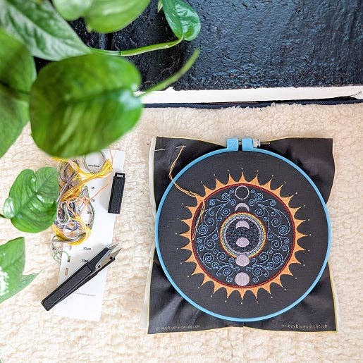 Cozy Blue Alignment embroidery kit