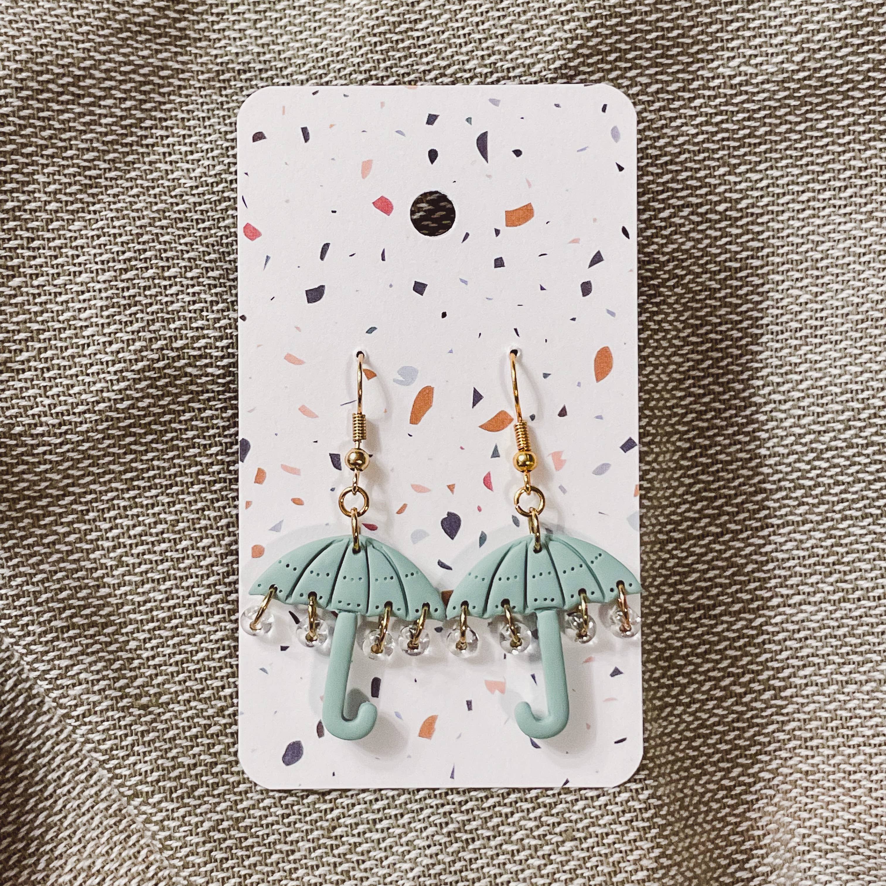 Umbrella with Raindrops Earrings