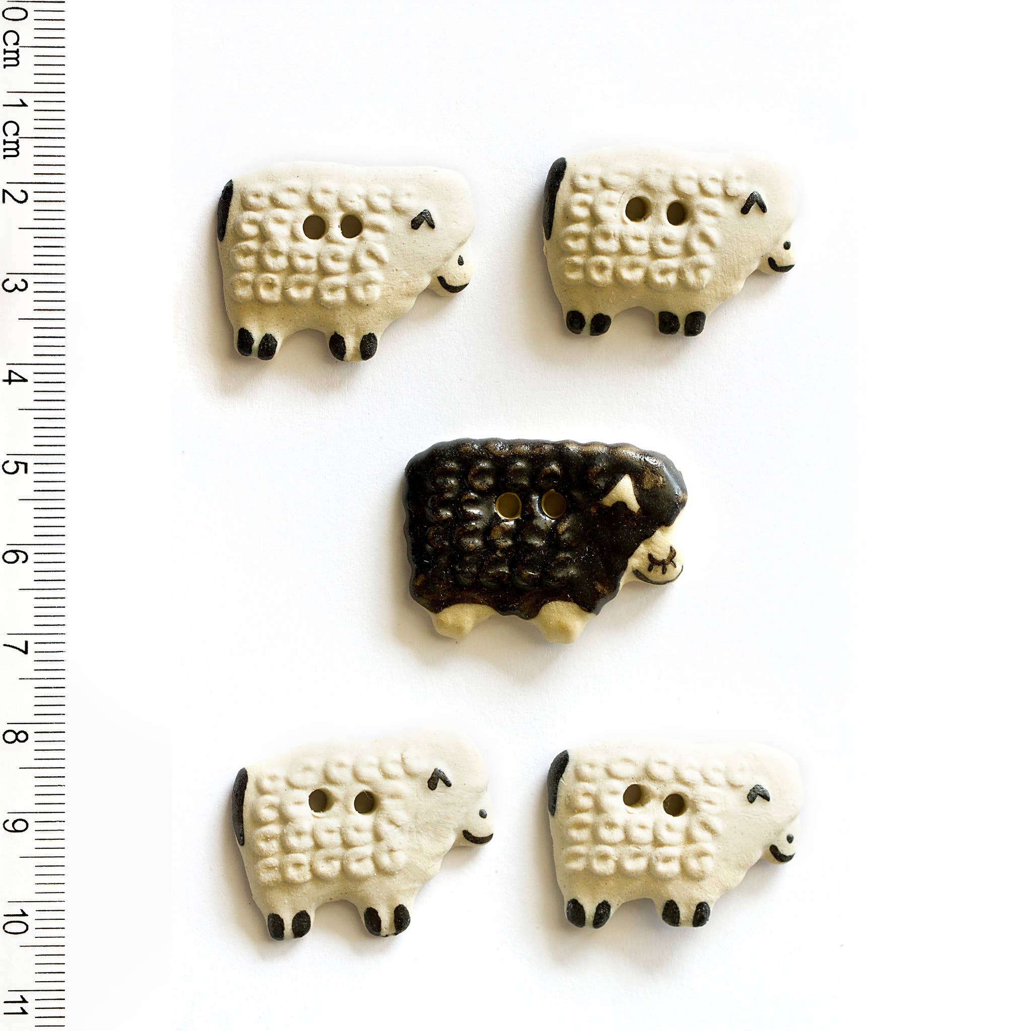 Ceramic Sheep Buttons