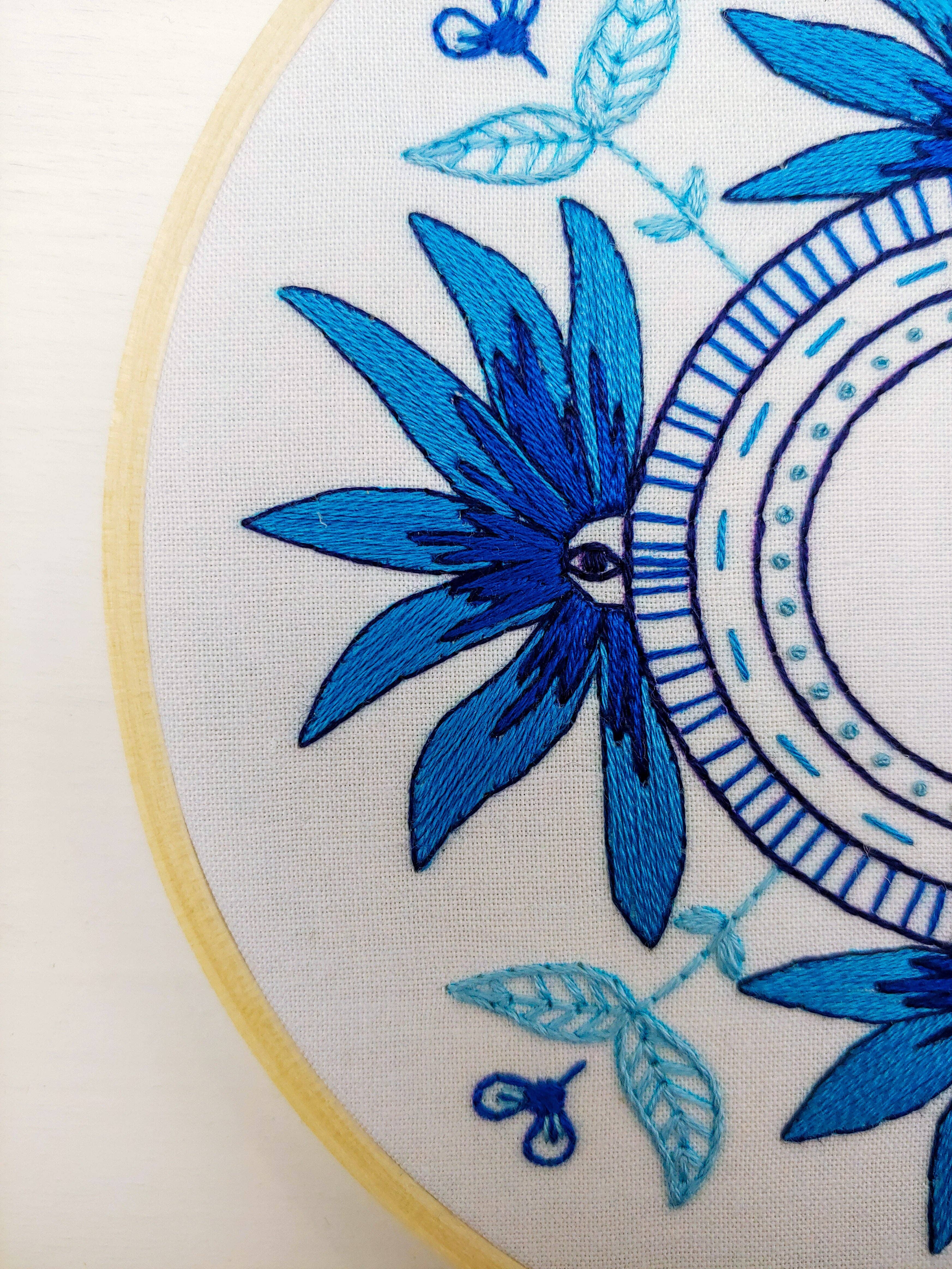 Blue eyes embroidery kit