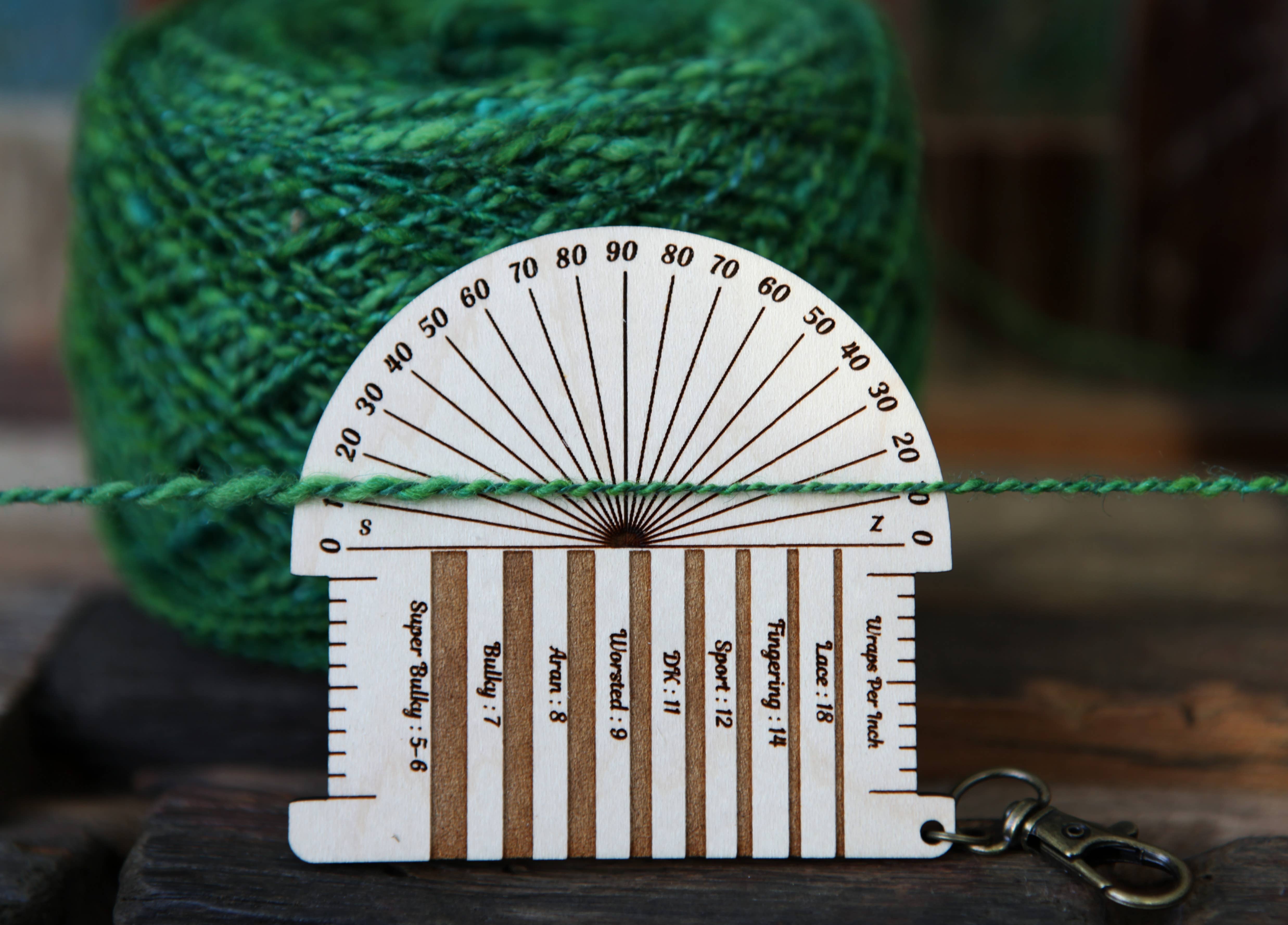 Butterfly and flowers Yarn WPI Ruler & Twist Angle Gauge