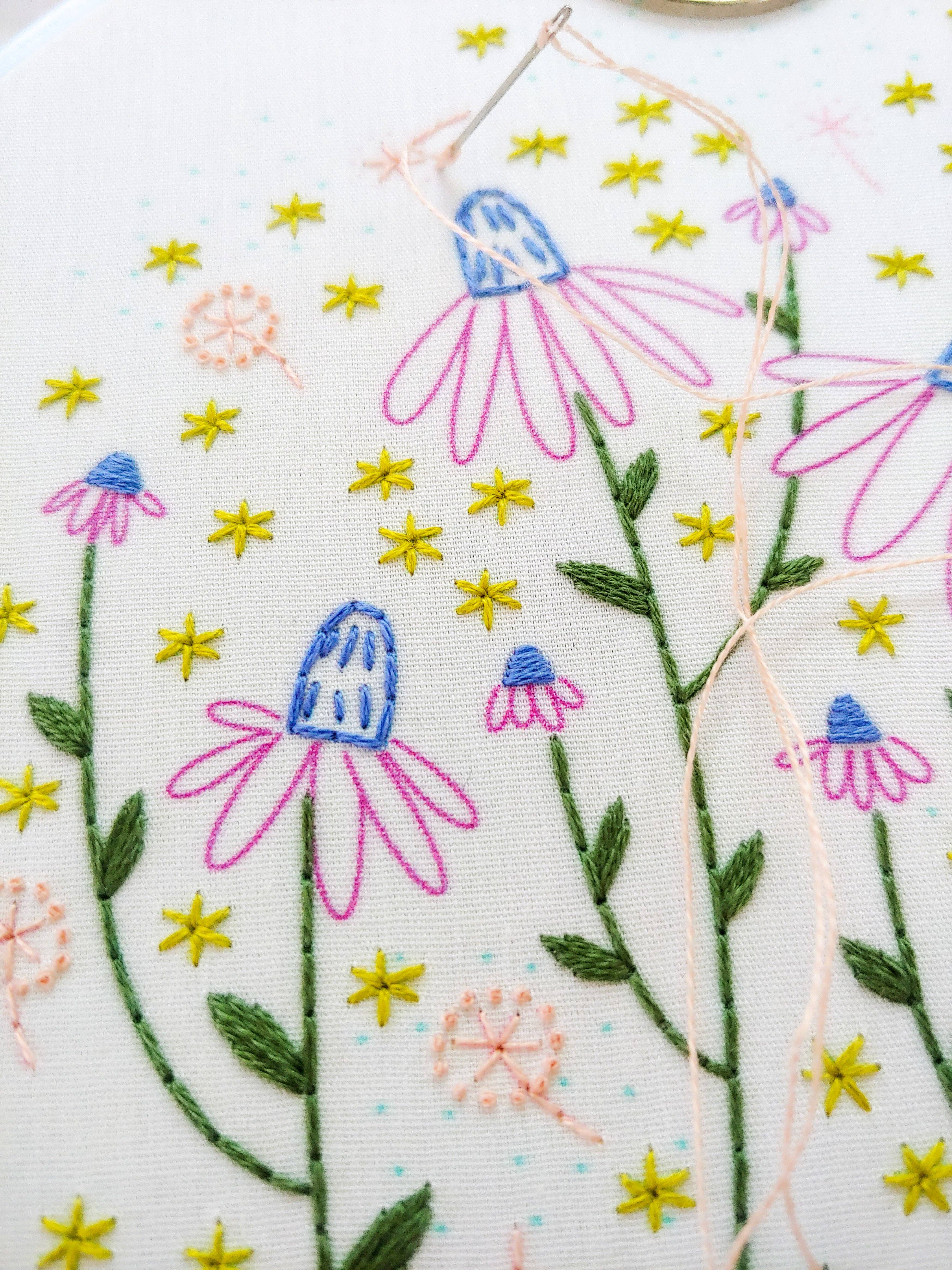 Coneflower magic embroidery kit