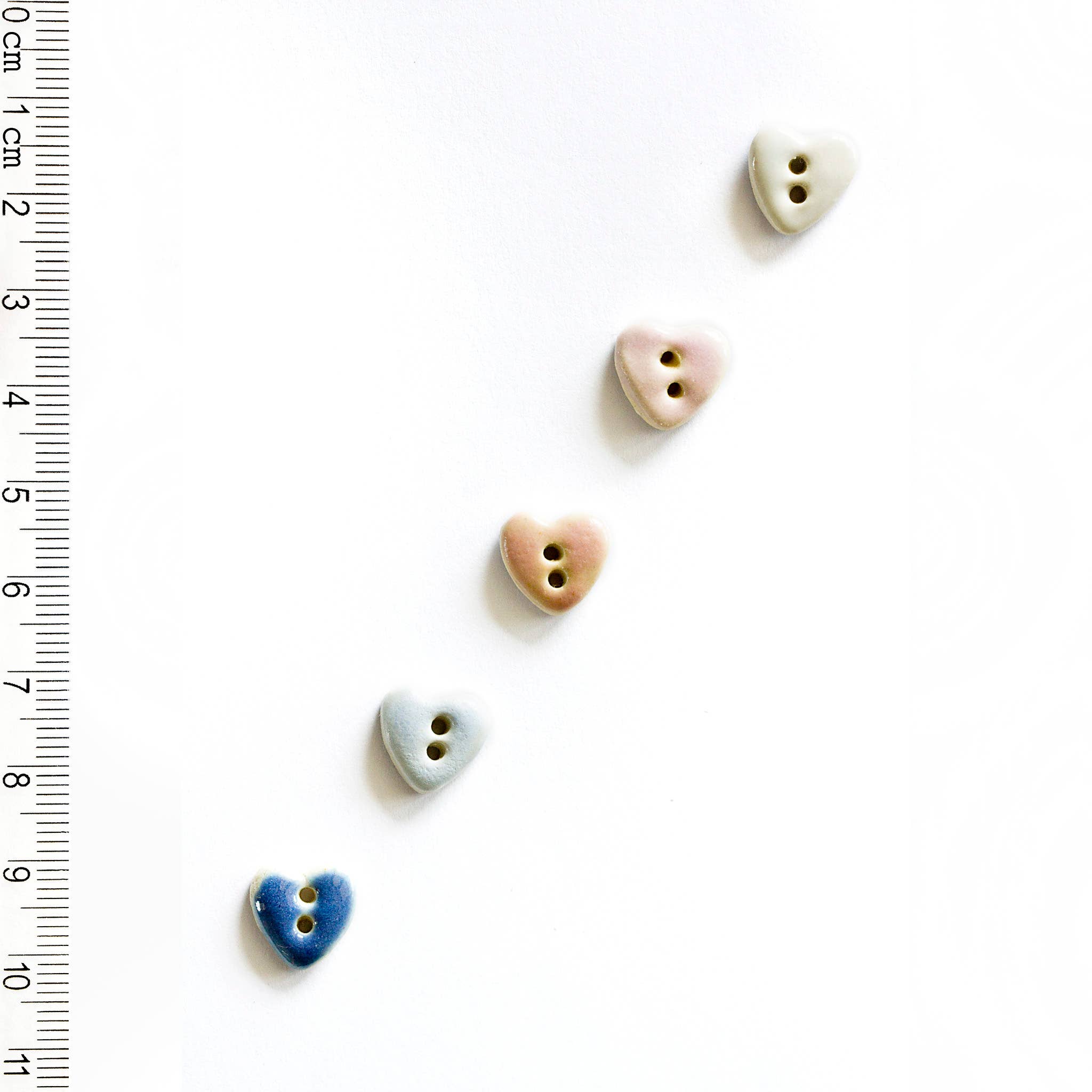 Ceramic Pastel Heart Buttons