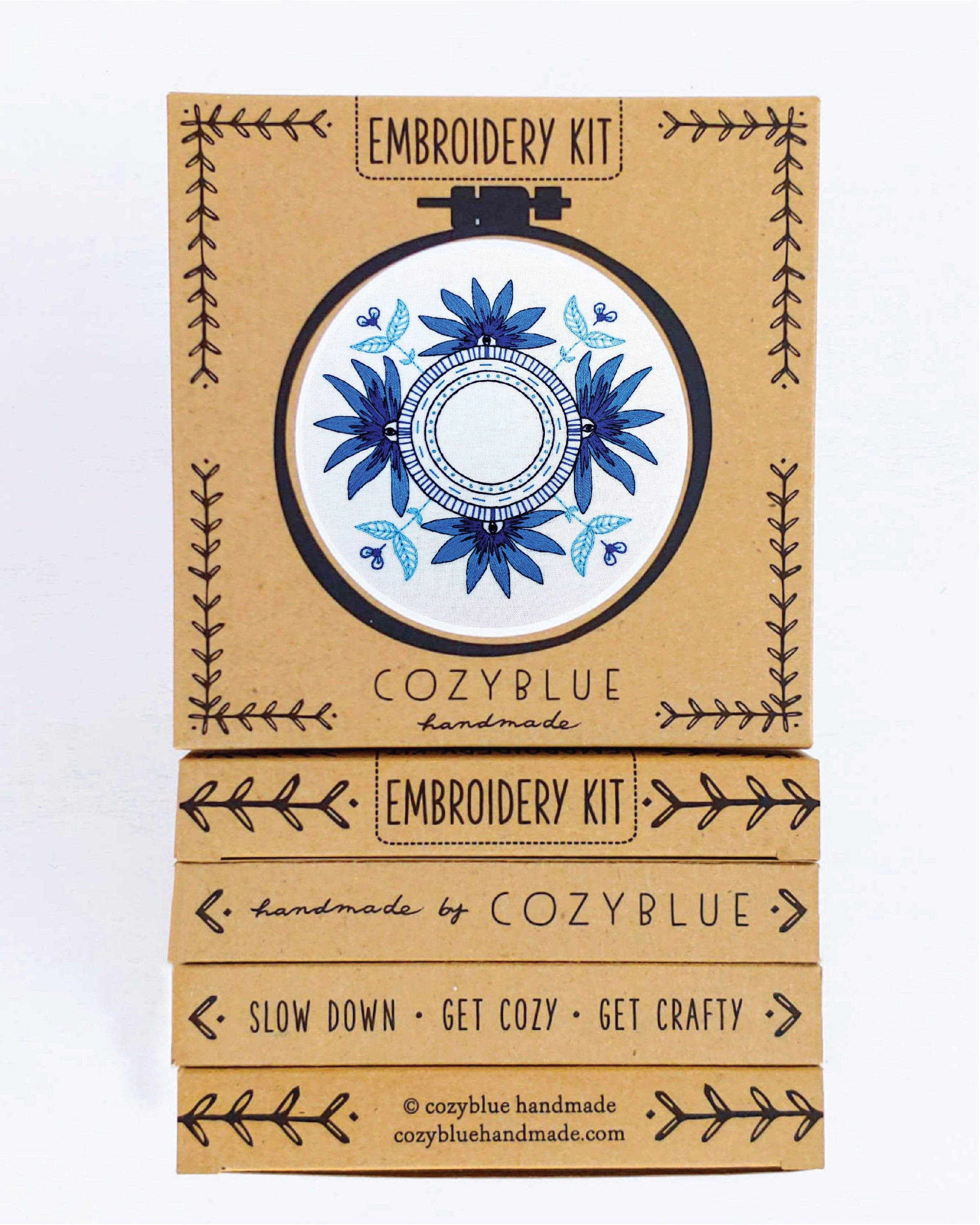 Blue eyes embroidery kit