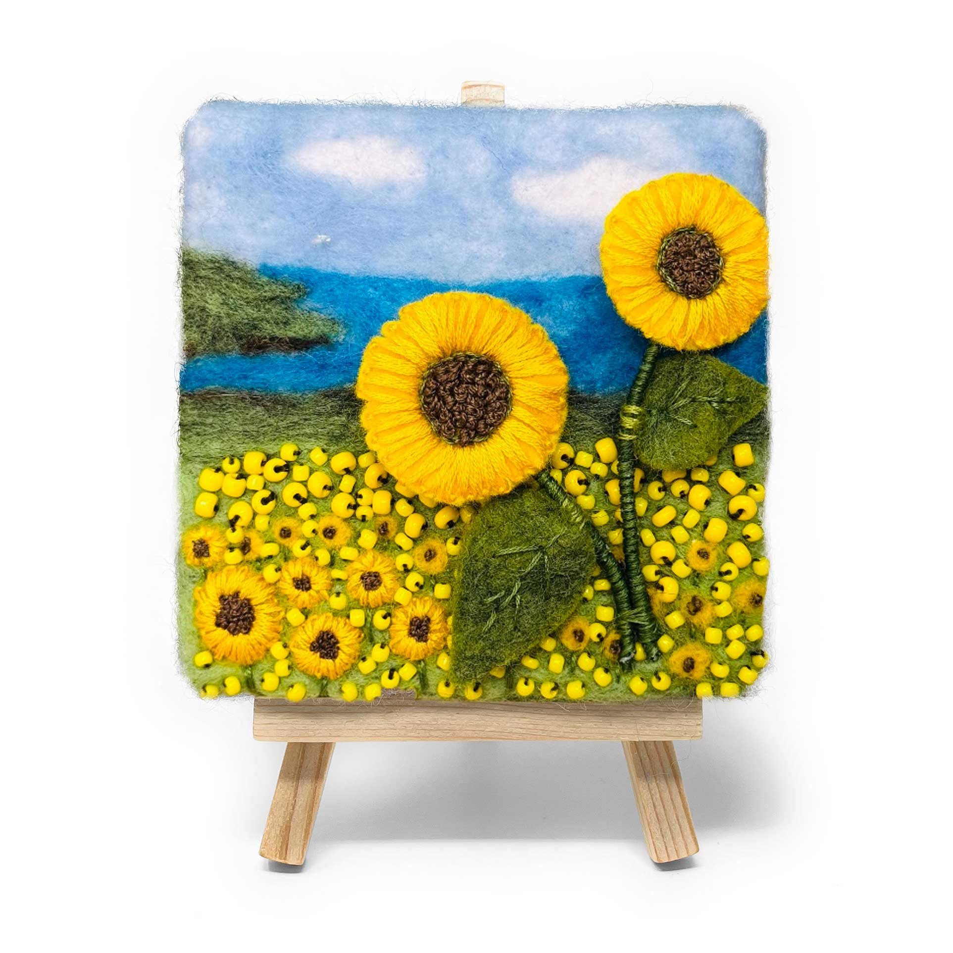 Mini Masterpiece: Sunflowers by the Seashore Needle Felt Kit