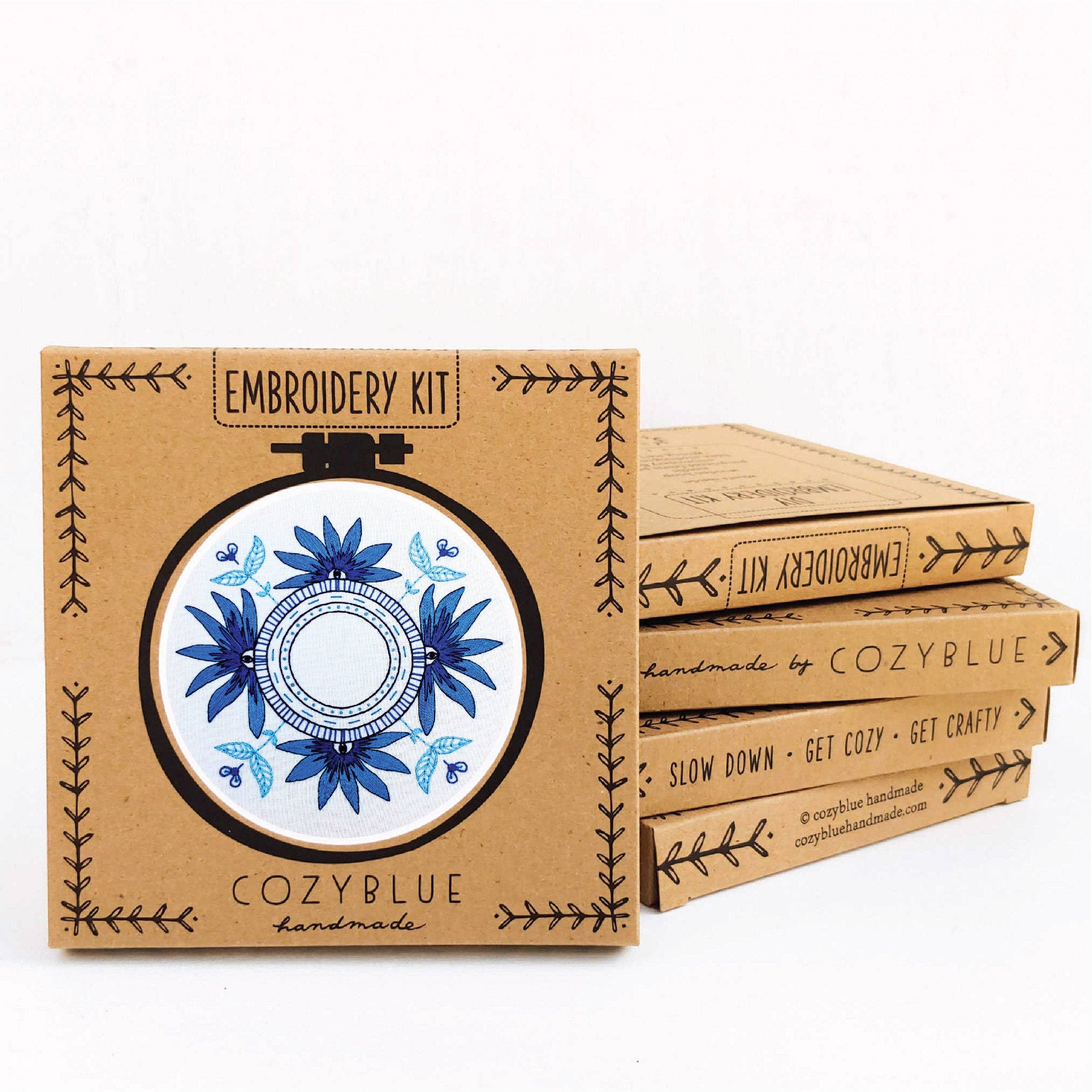 Blue eyes embroidery kit