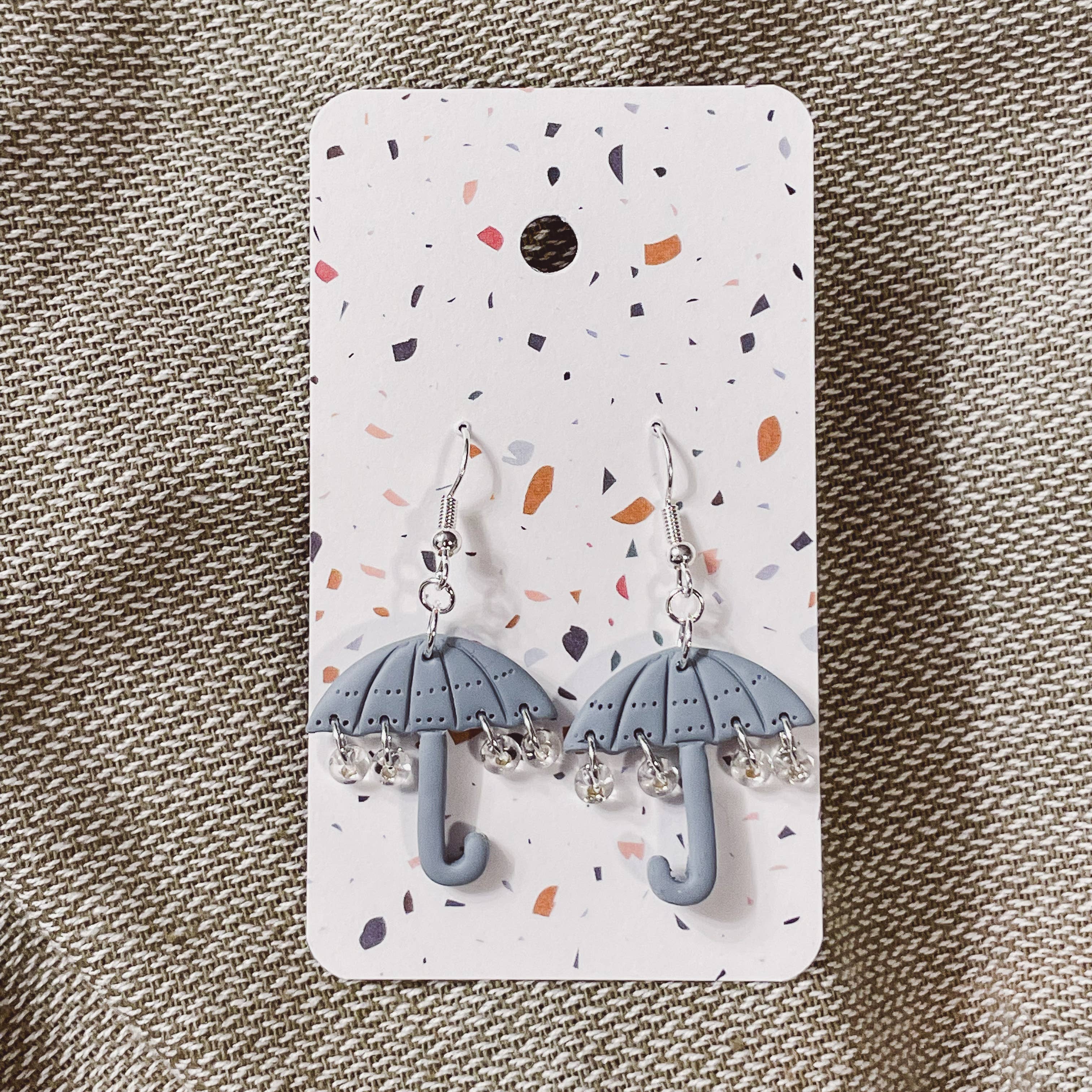 Umbrella with Raindrops Earrings