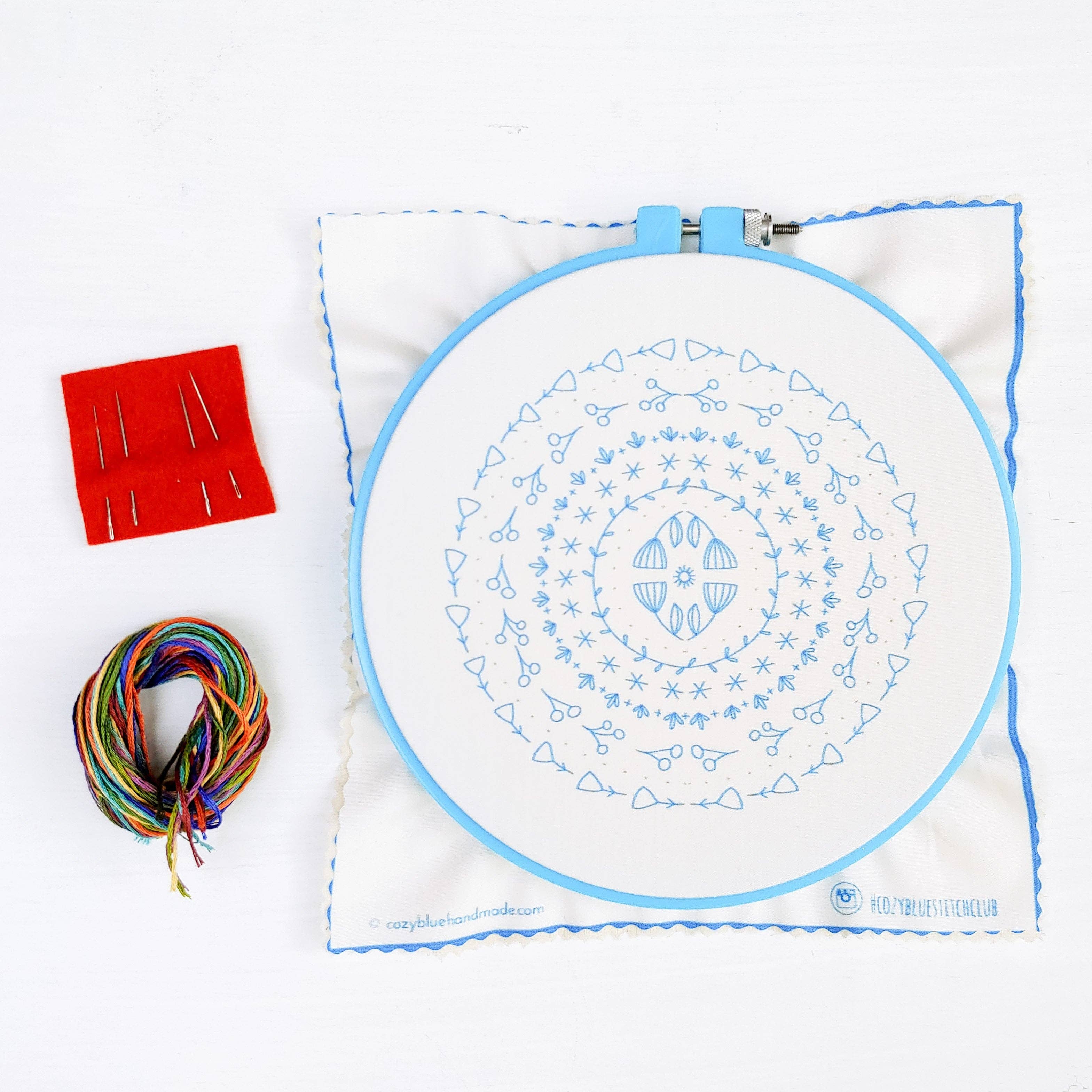 Cozy Blue Stitches in the round  kit