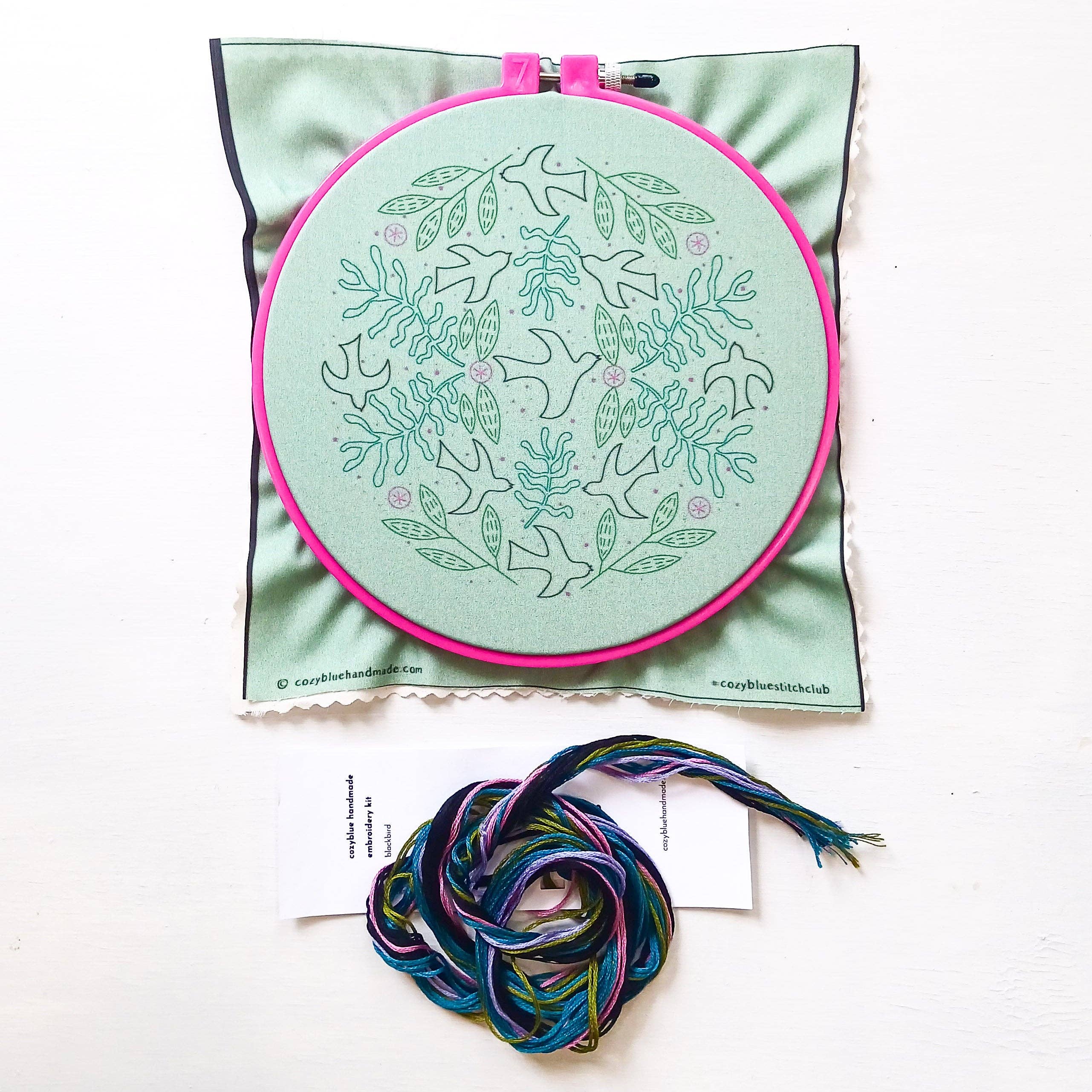 Blackbird embroidery kit