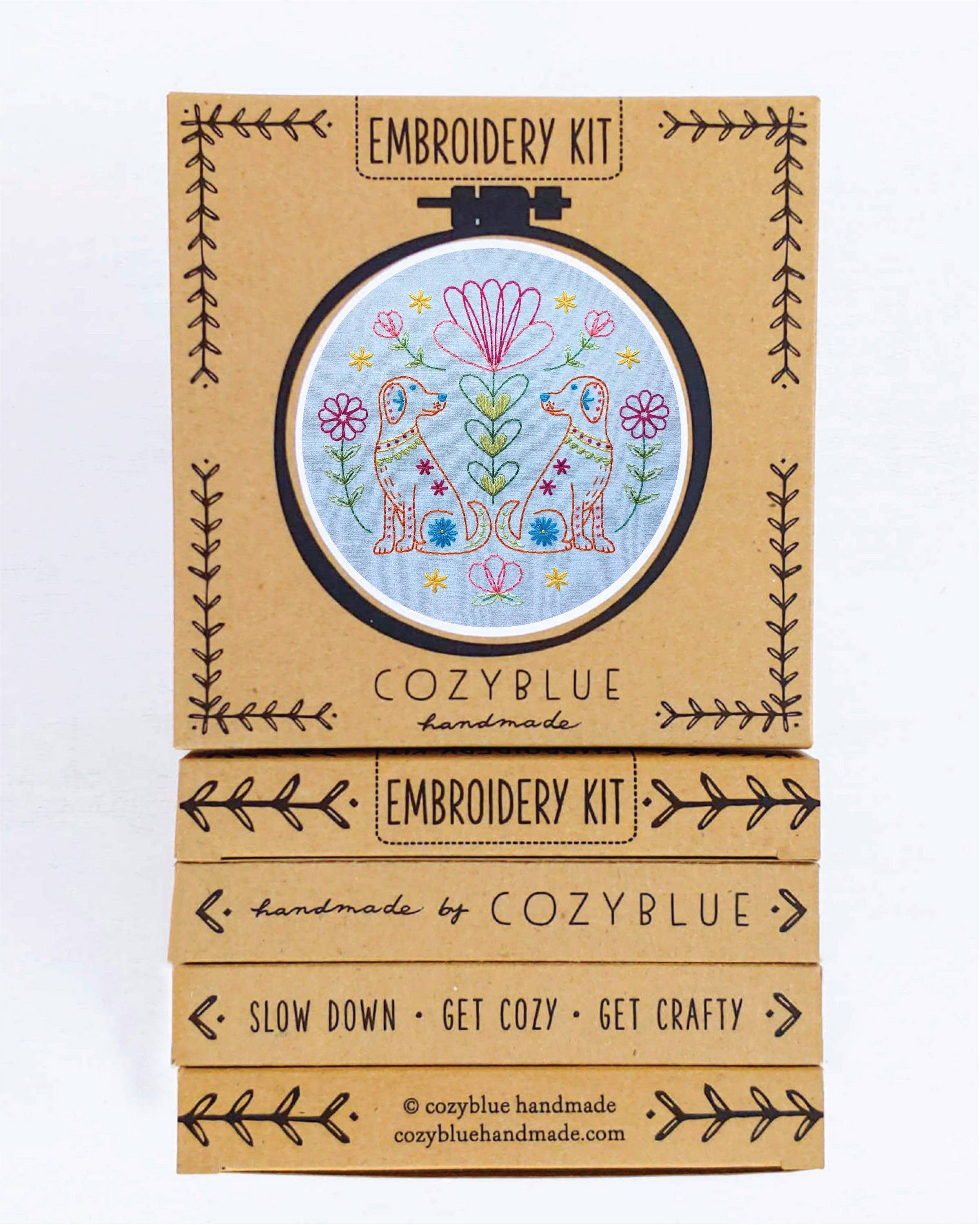 Folk tails embroidery kit