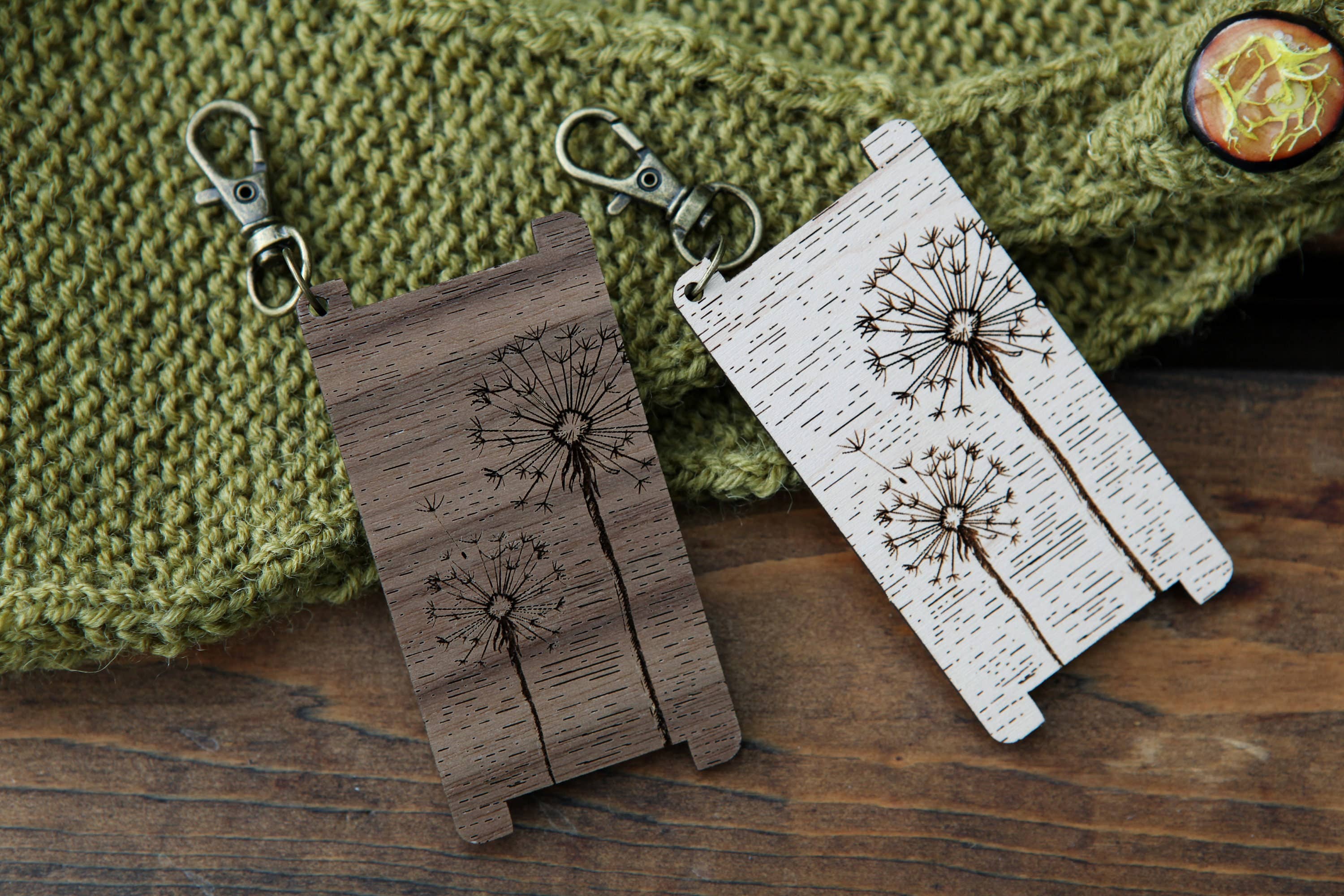 Dandelion Spinners WPI Gauge Tool in Walnut or Maple Wood