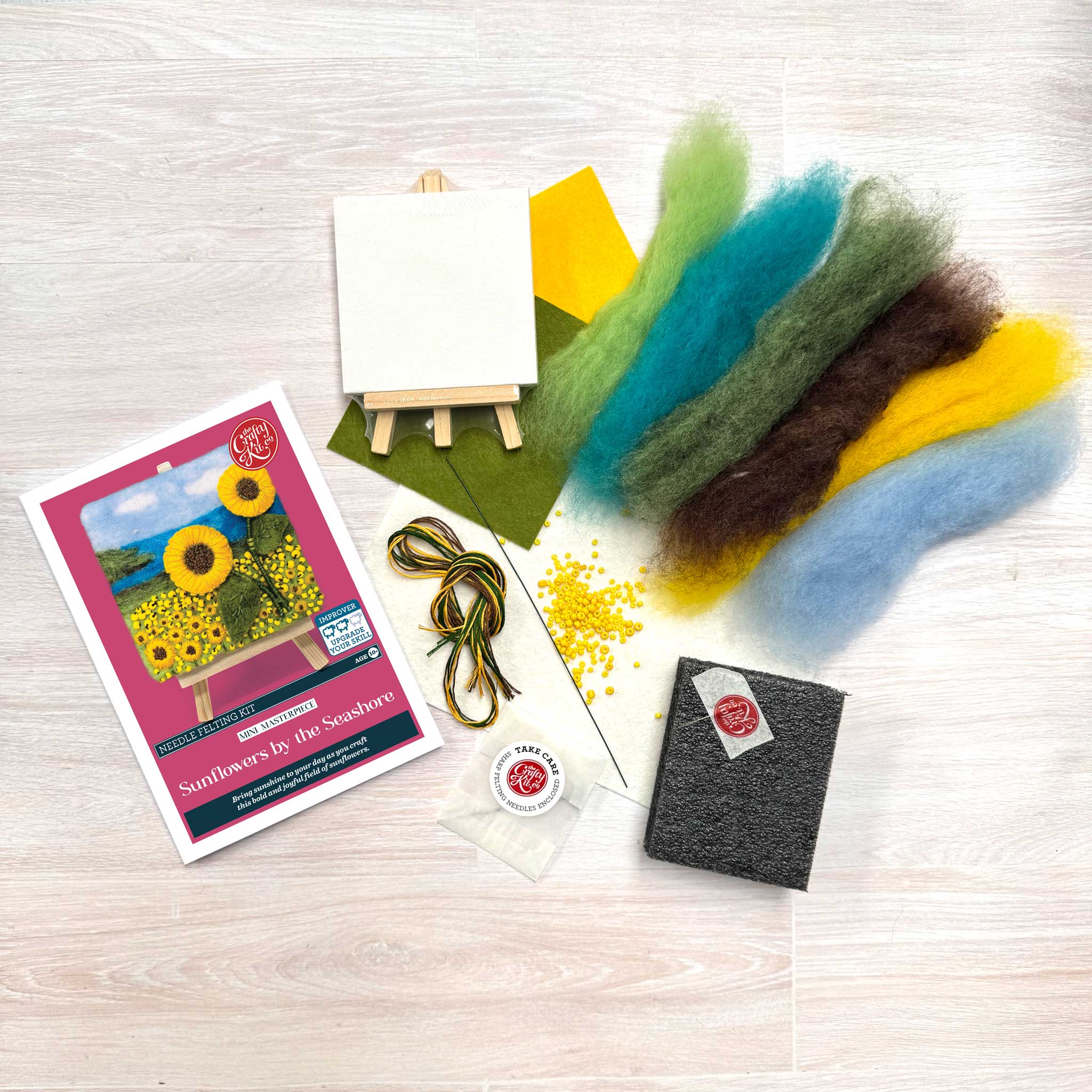 Mini Masterpiece: Sunflowers by the Seashore Needle Felt Kit