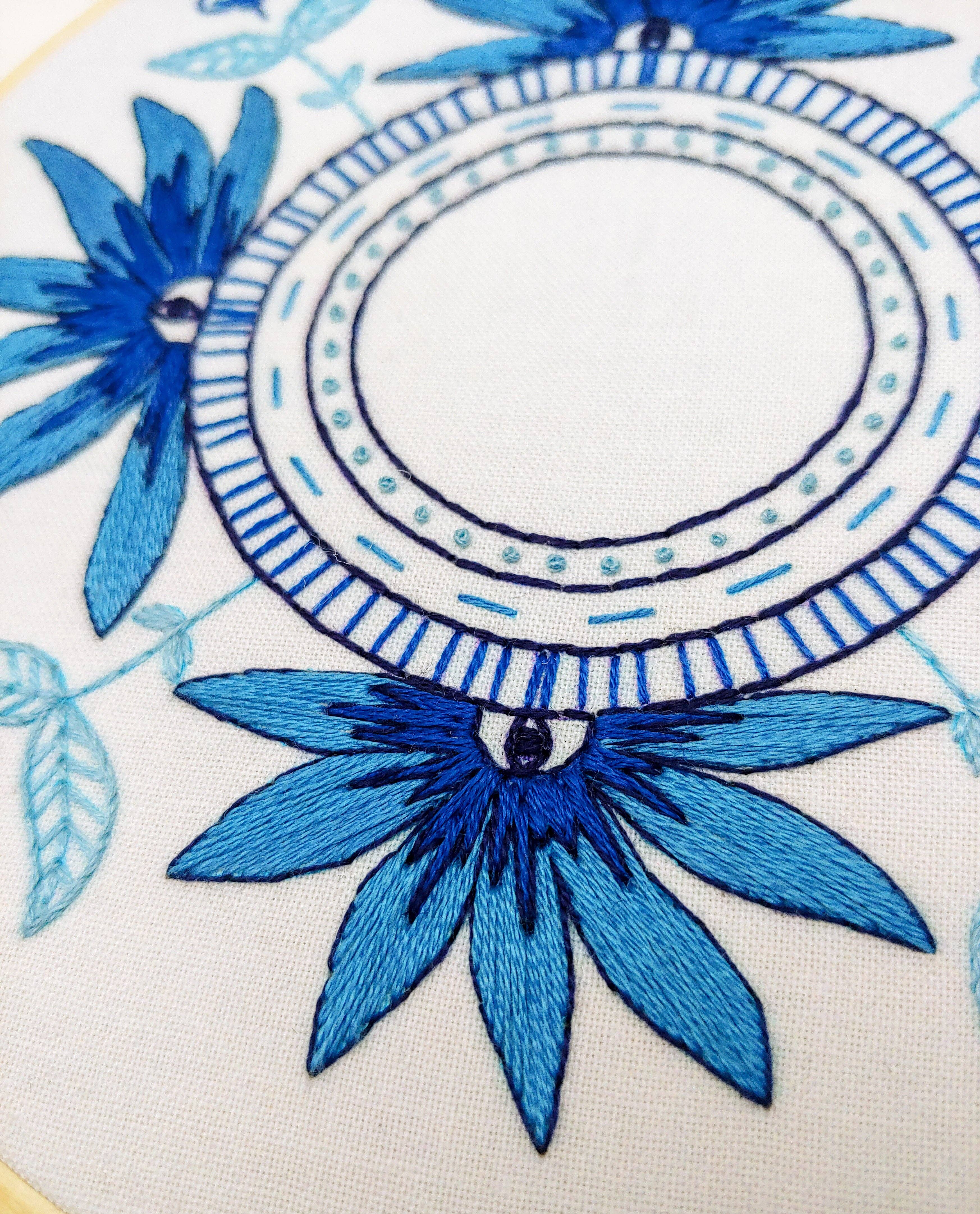 Blue eyes embroidery kit