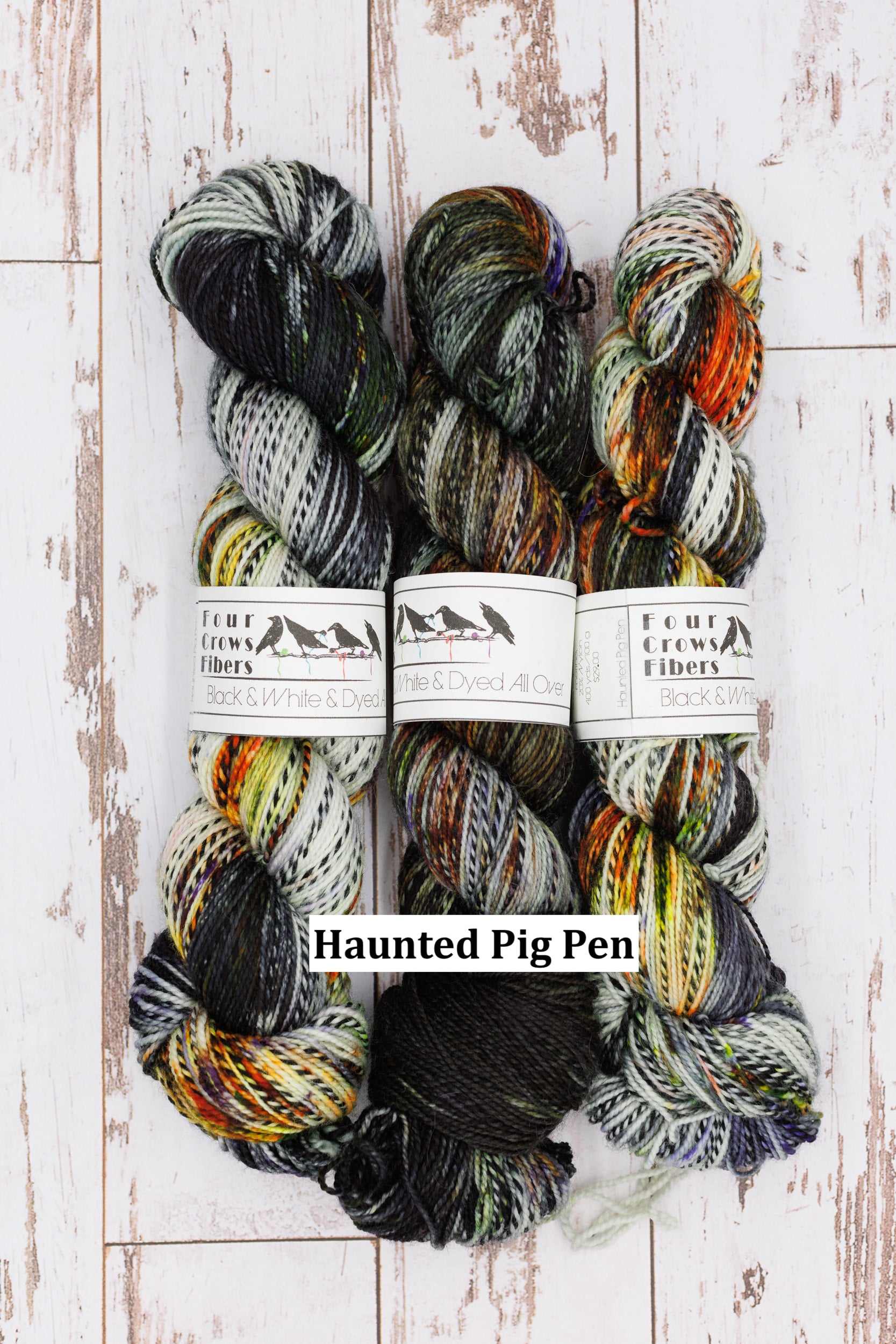 Four Crows Fibers Black & White and Dyed All Over